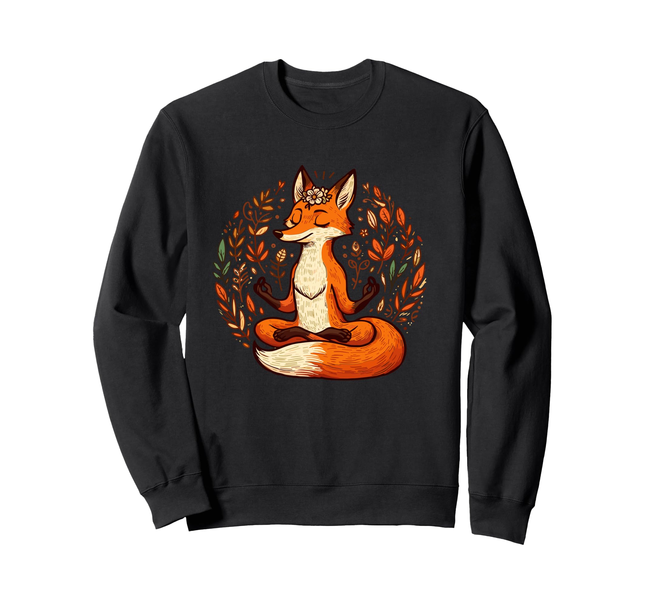 Meditation Fox Yoga Pose Relaxing Sweatshirt - Trendy Graphic for Adults - T-Shirt, Sweatshirt, Hoodie