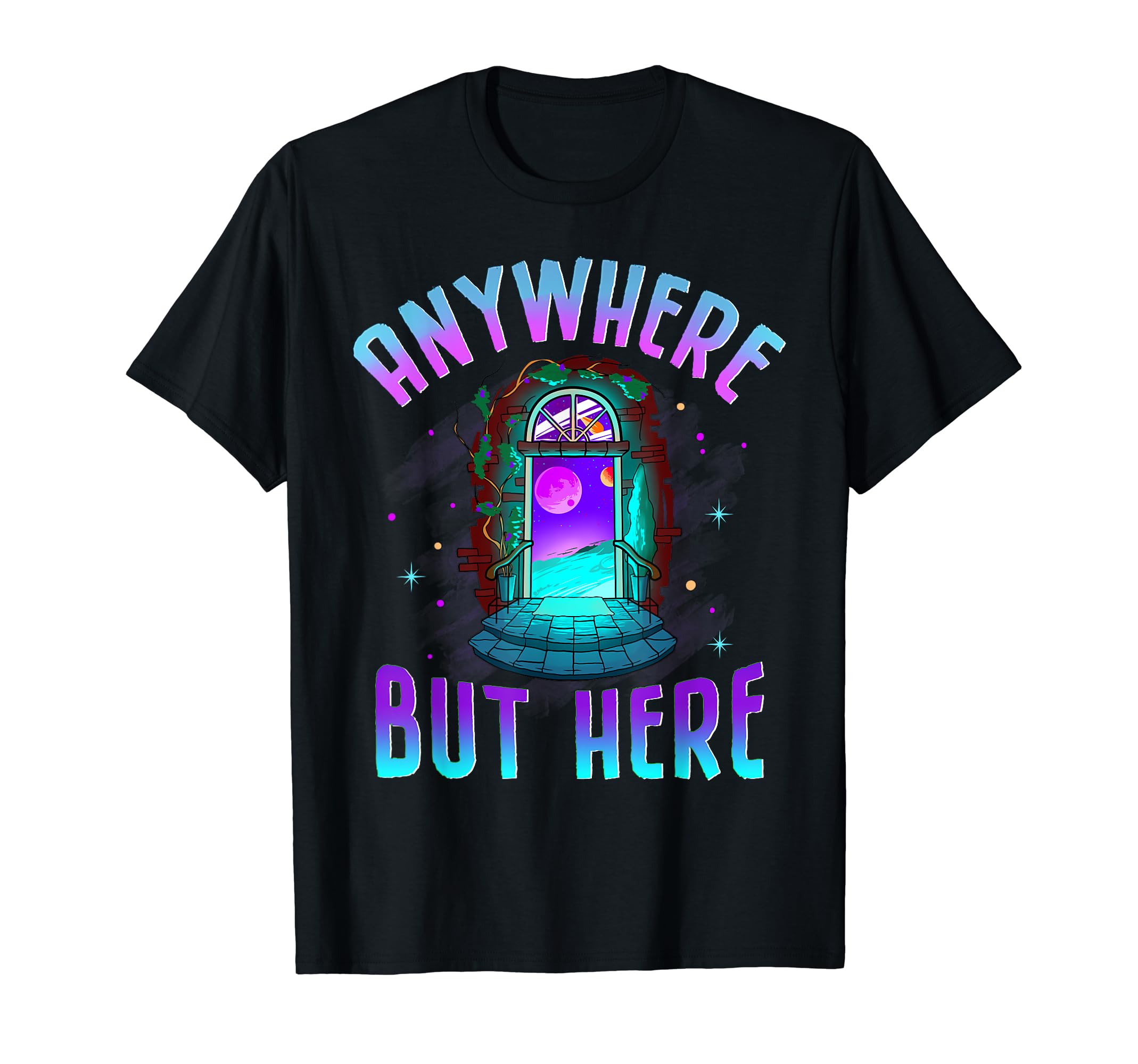 Anywhere But Here Witchy Moon Escape T-Shirt - Unique Graphic Men Women - T-Shirt, Sweatshirt, Hoodie