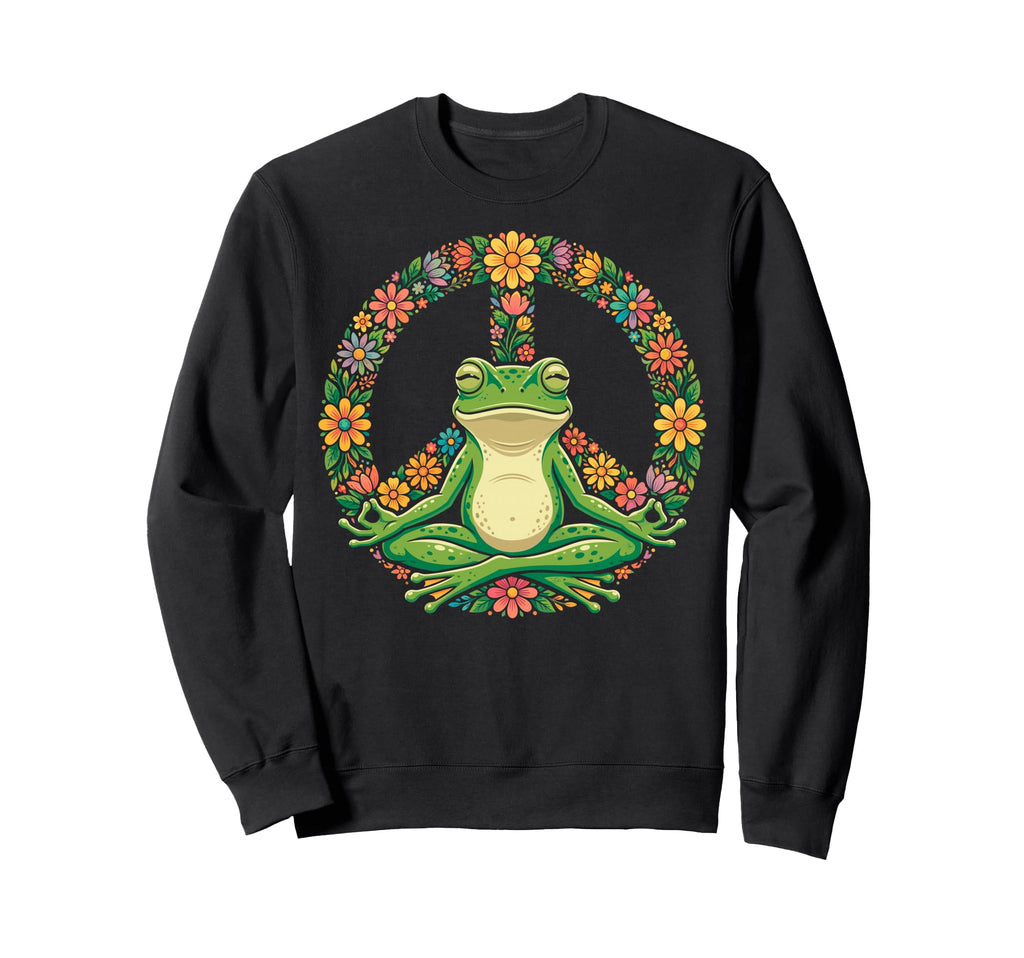 Funny Frog Yoga Lotus Pose Sweatshirt - Aesthetic Graphic Unisex - T-Shirt, Sweatshirt, Hoodie