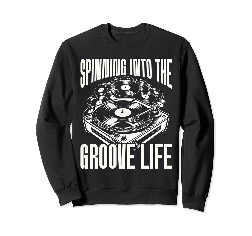 Vinyl Collecting Record Player Sweatshirt - Unique Graphic Men Women - T-Shirt, Sweatshirt, Hoodie