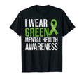 Green Ribbon Mental Health Depression T-Shirt - Minimalist Print Unisex - T-Shirt, Sweatshirt, Hoodie