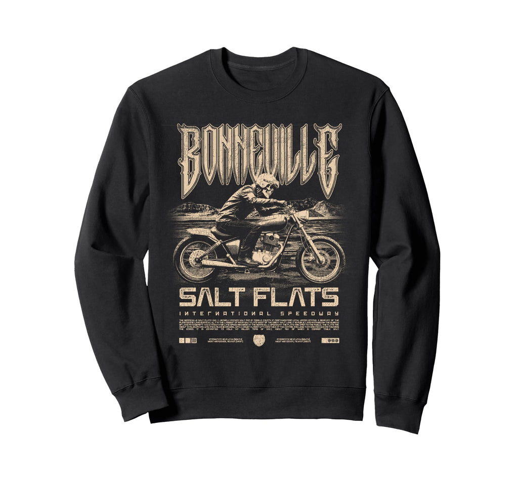 Bonneville Salt Flats Motorcycle Sweatshirt - Custom Art Print Men Women - T-Shirt, Sweatshirt, Hoodie