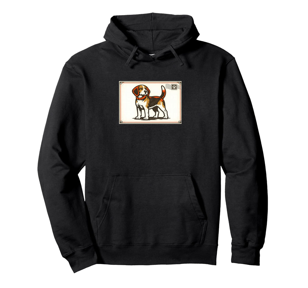 Beagle Postcard Hoodie - Minimalist Print Men Women - T-Shirt, Sweatshirt, Hoodie