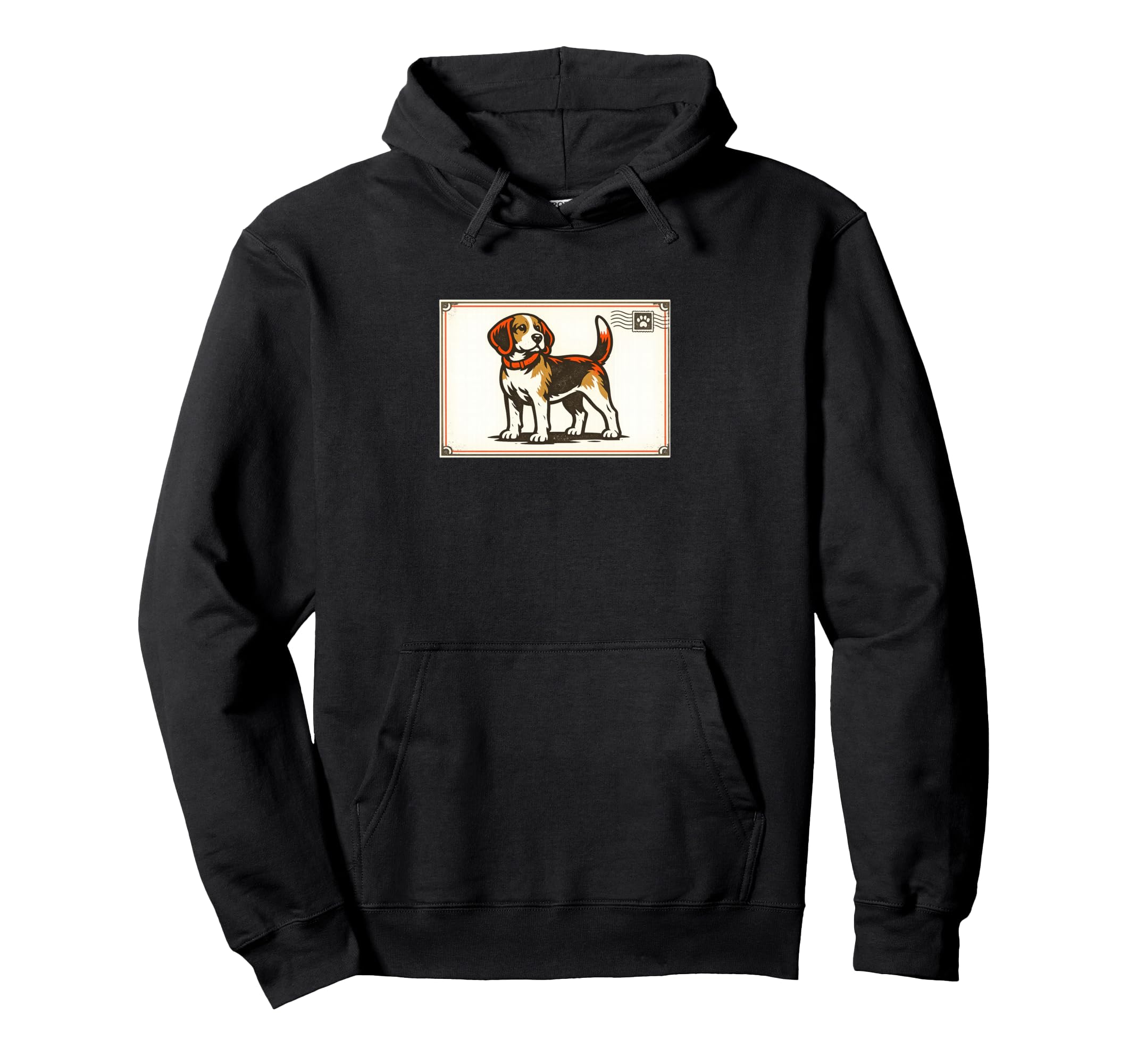 Beagle Postcard Hoodie - Minimalist Print Men Women - T-Shirt, Sweatshirt, Hoodie