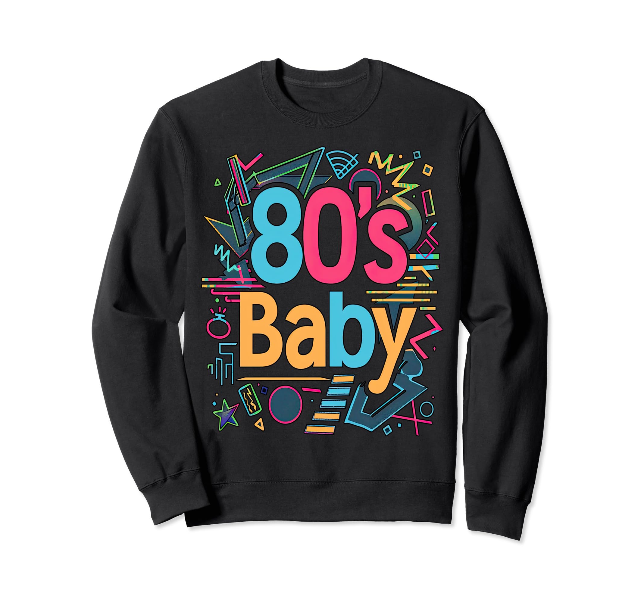 80S 1980S Party Costume Synthwave Sweatshirt - Minimalist Print for Adults - T-Shirt, Sweatshirt, Hoodie