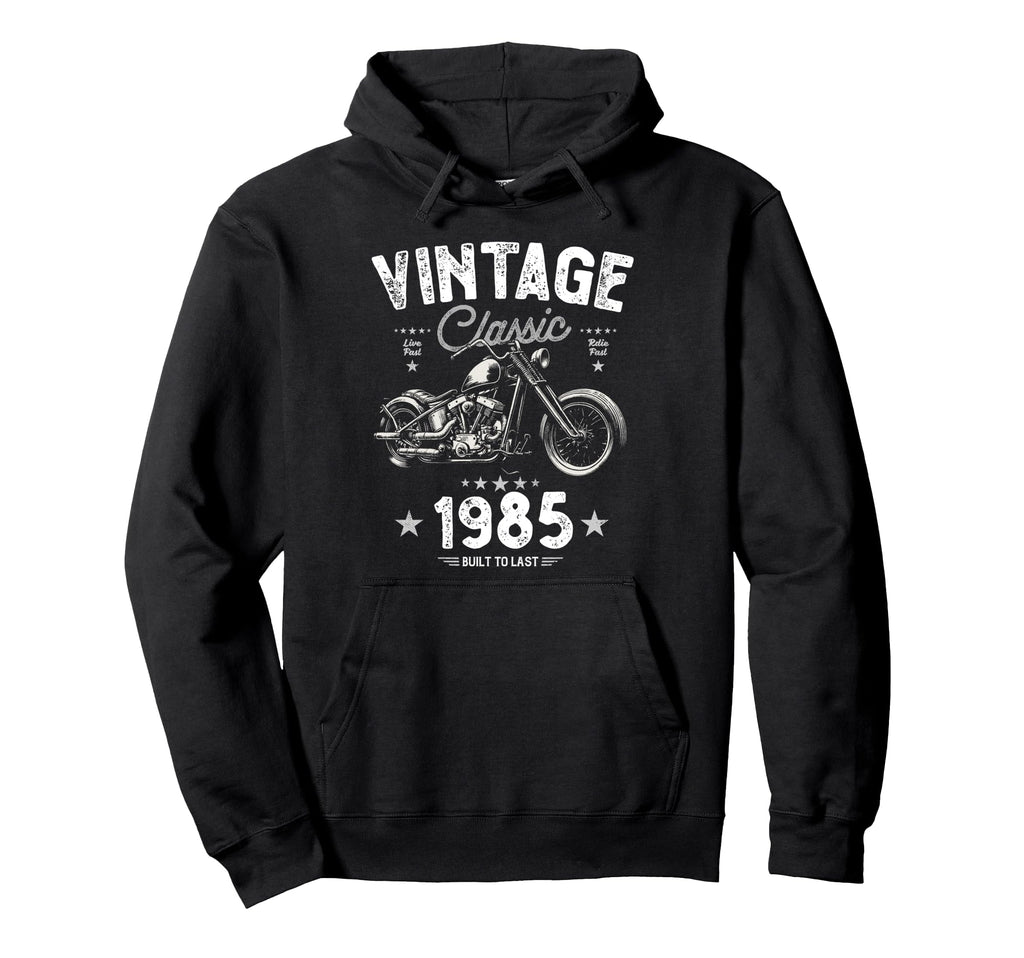 1985 40Th Birthday Chopper Motorbike Hoodie - Minimalist Print Unisex - T-Shirt, Sweatshirt, Hoodie
