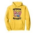 Groovy Anti Social Butterfly Ironic Funny Hoodie - Streetwear Style Unisex - T-Shirt, Sweatshirt, Hoodie