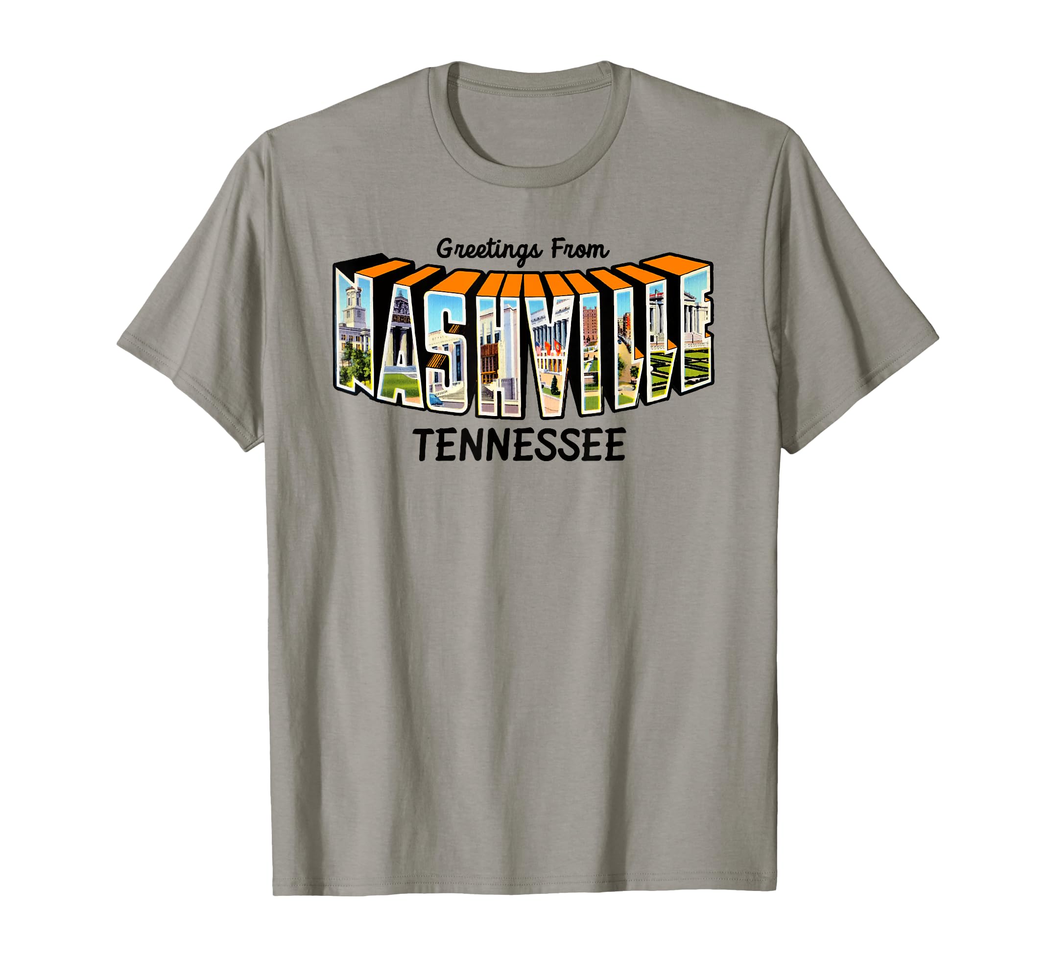 Nashville Tennessee Travel Postcard T-Shirt - Custom Art Print Men Women - T-Shirt, Sweatshirt, Hoodie