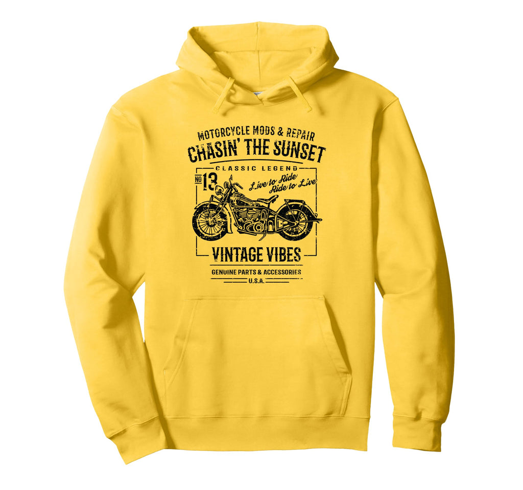 Motorcycle Distressed Hoodie - Graphic Print Unisex - T-Shirt, Sweatshirt, Hoodie