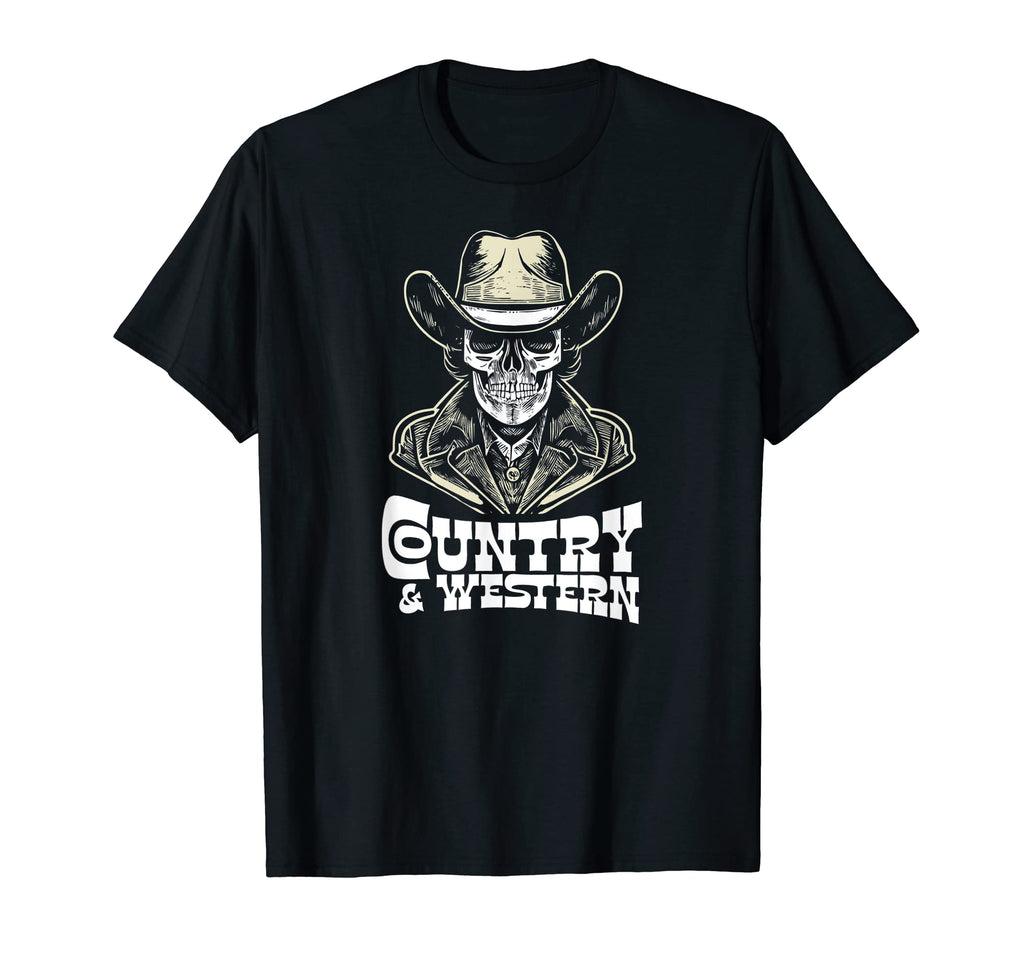 Country Music Country Western Skull T-Shirt - Minimalist Print for Adults - T-Shirt, Sweatshirt, Hoodie