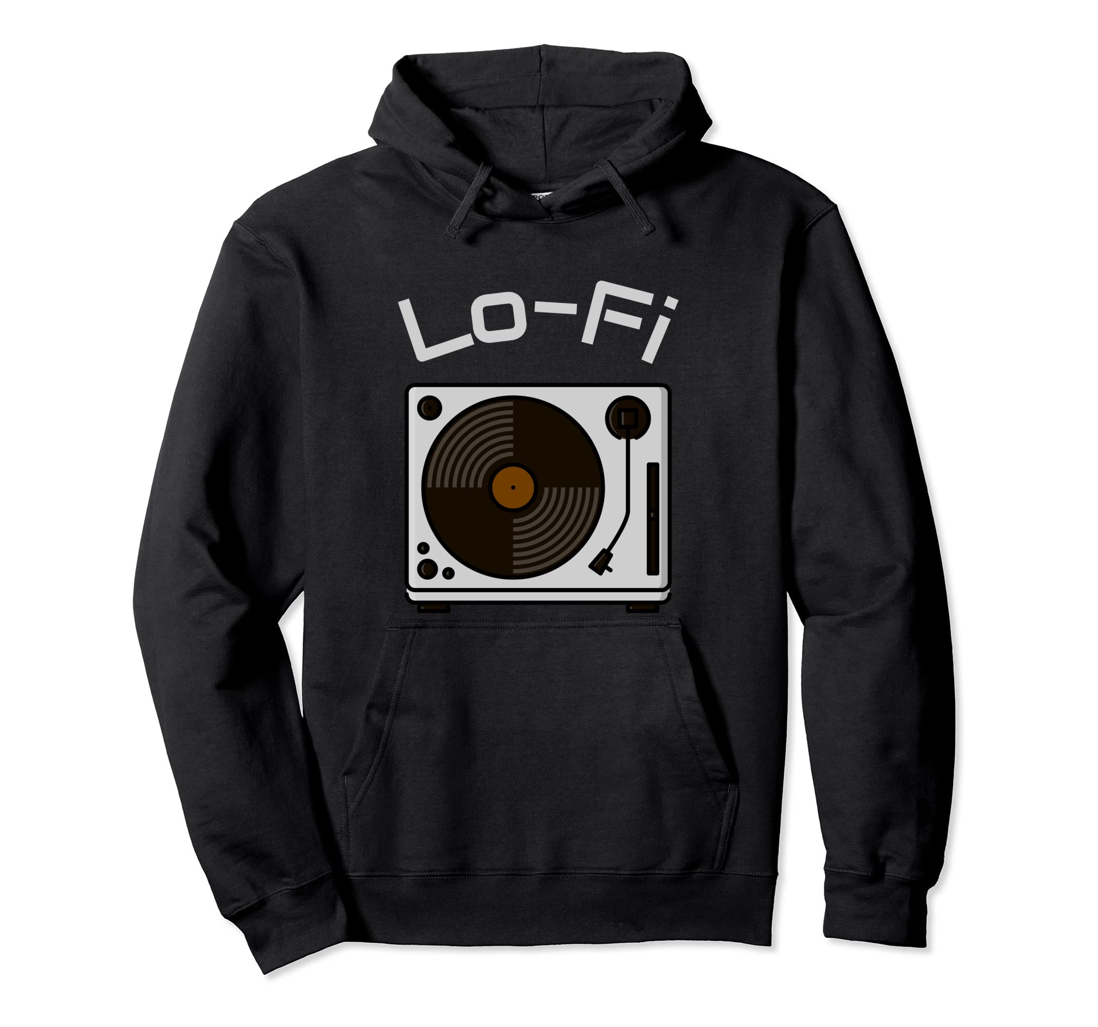 Lo Fi Vinyl Record Player Hoodie - Minimalist Print Unisex - T-Shirt, Sweatshirt, Hoodie
