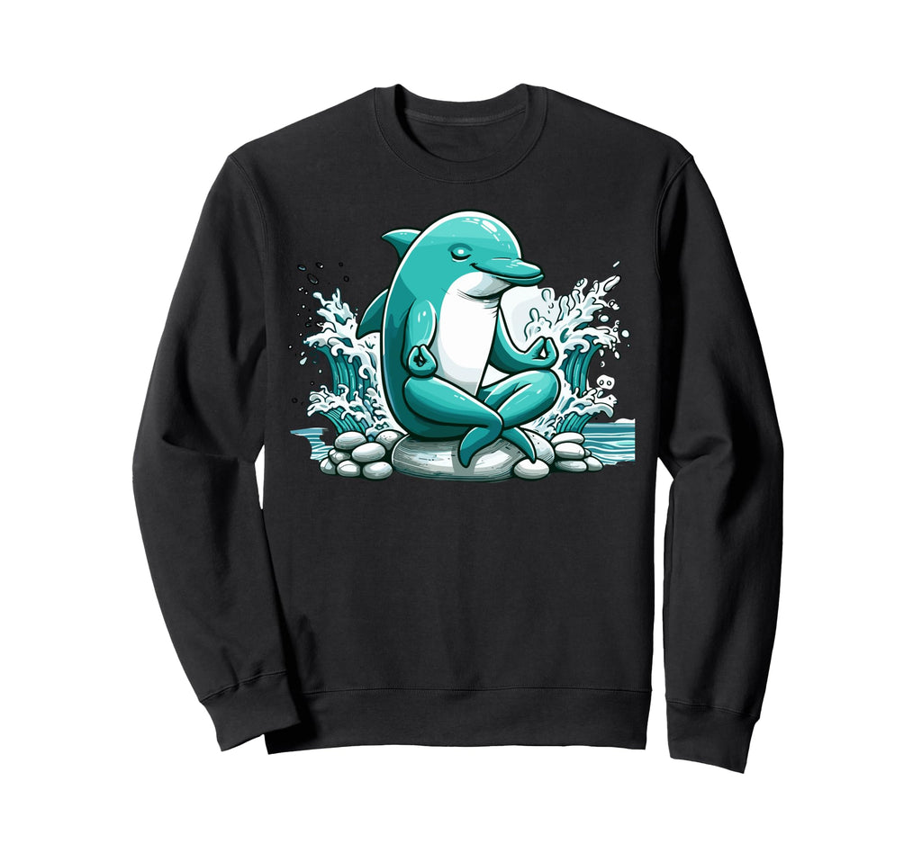 Meditation Dolphin Yoga Pose Sweatshirt - Minimalist Print for Adults - T-Shirt, Sweatshirt, Hoodie