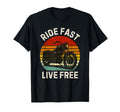 Ride Fast Live Free Distressed Motorcycle T-Shirt - Novelty Apparel Unisex - T-Shirt, Sweatshirt, Hoodie