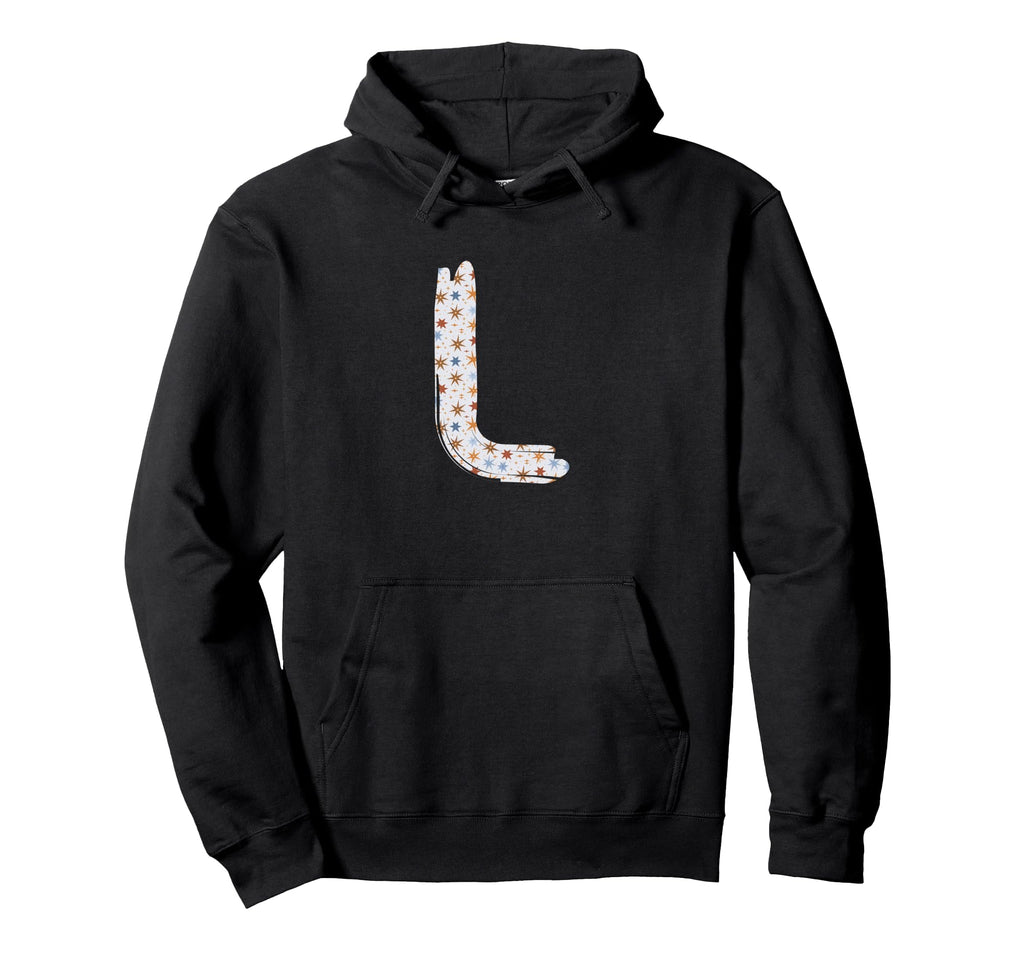 Bold Letter Stars L Alphabet Marker Hoodie - Aesthetic Graphic Men Women - T-Shirt, Sweatshirt, Hoodie