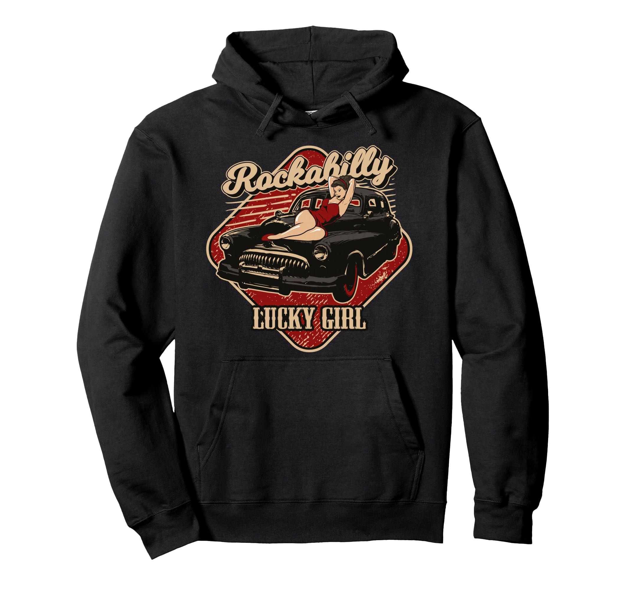 Rockabilly Hot Rod Car Lucky Tattoo Hoodie - Streetwear Style Men Women - T-Shirt, Sweatshirt, Hoodie