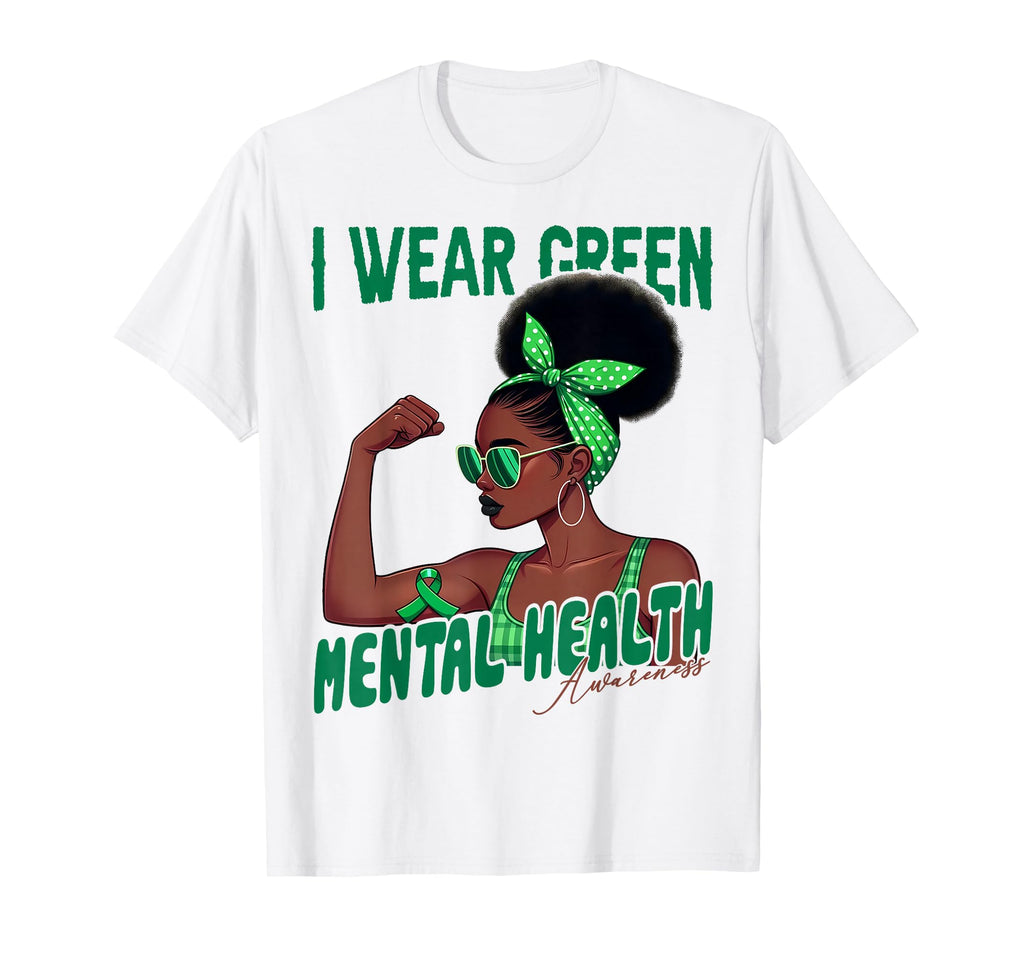 I Wear Green Mental Health Awareness T-Shirt - Minimalist Print Men Women - T-Shirt, Sweatshirt, Hoodie