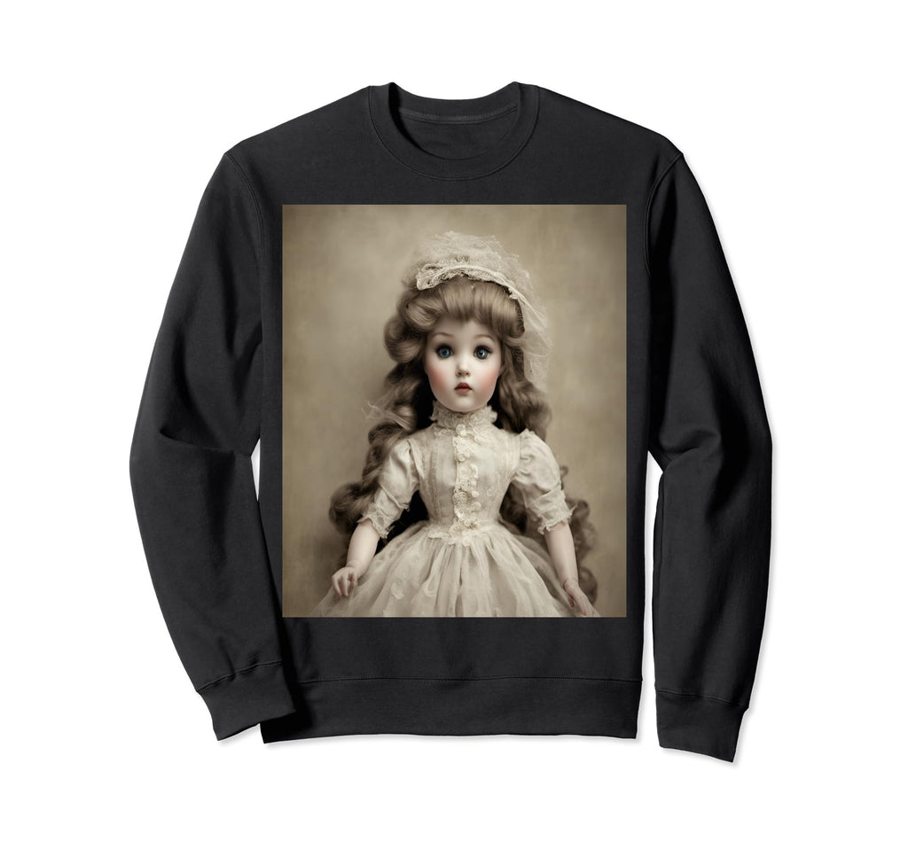 Timeless Porcelain Doll Sweatshirt - Custom Art Print for Adults - T-Shirt, Sweatshirt, Hoodie