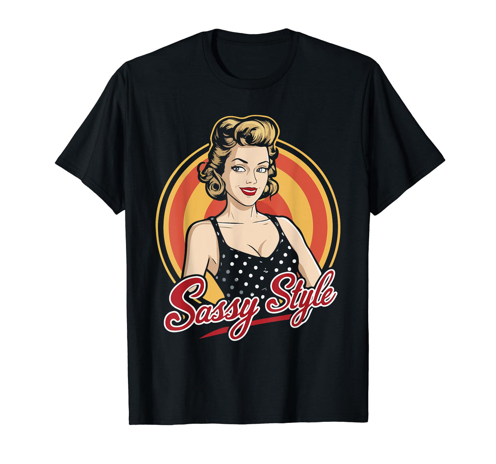 Pinup Sassy American Outfit T-Shirt - Aesthetic Graphic Unisex - T-Shirt, Sweatshirt, Hoodie