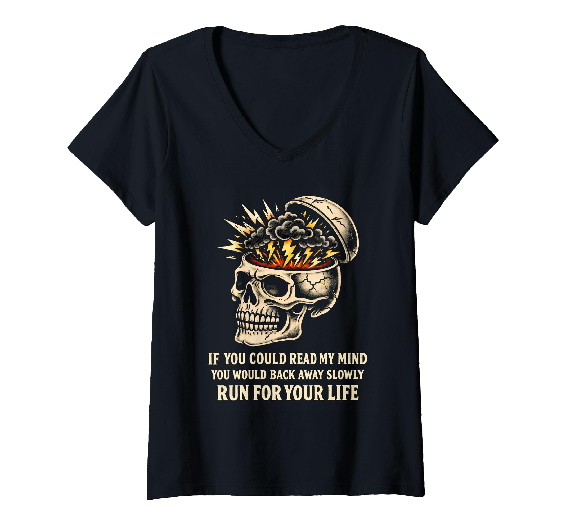 Womens Funny Chaotic Mind Skull T-Shirt - Graphic Print Men Women - T-Shirt, Sweatshirt, Hoodie