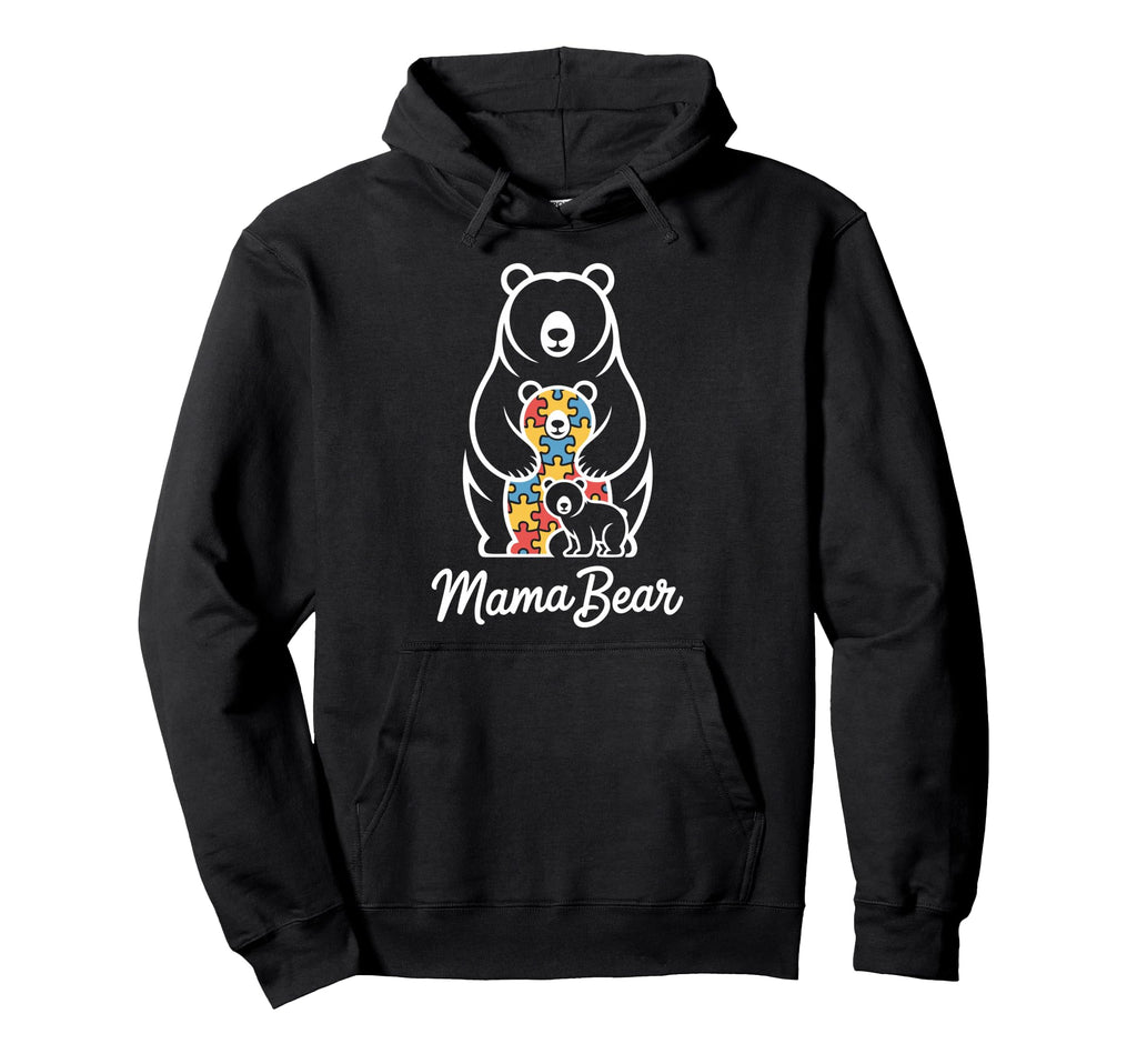 Autism Mom Mama Bear Autistic Child Hoodie - Fun Novelty Design for Adults - T-Shirt, Sweatshirt, Hoodie