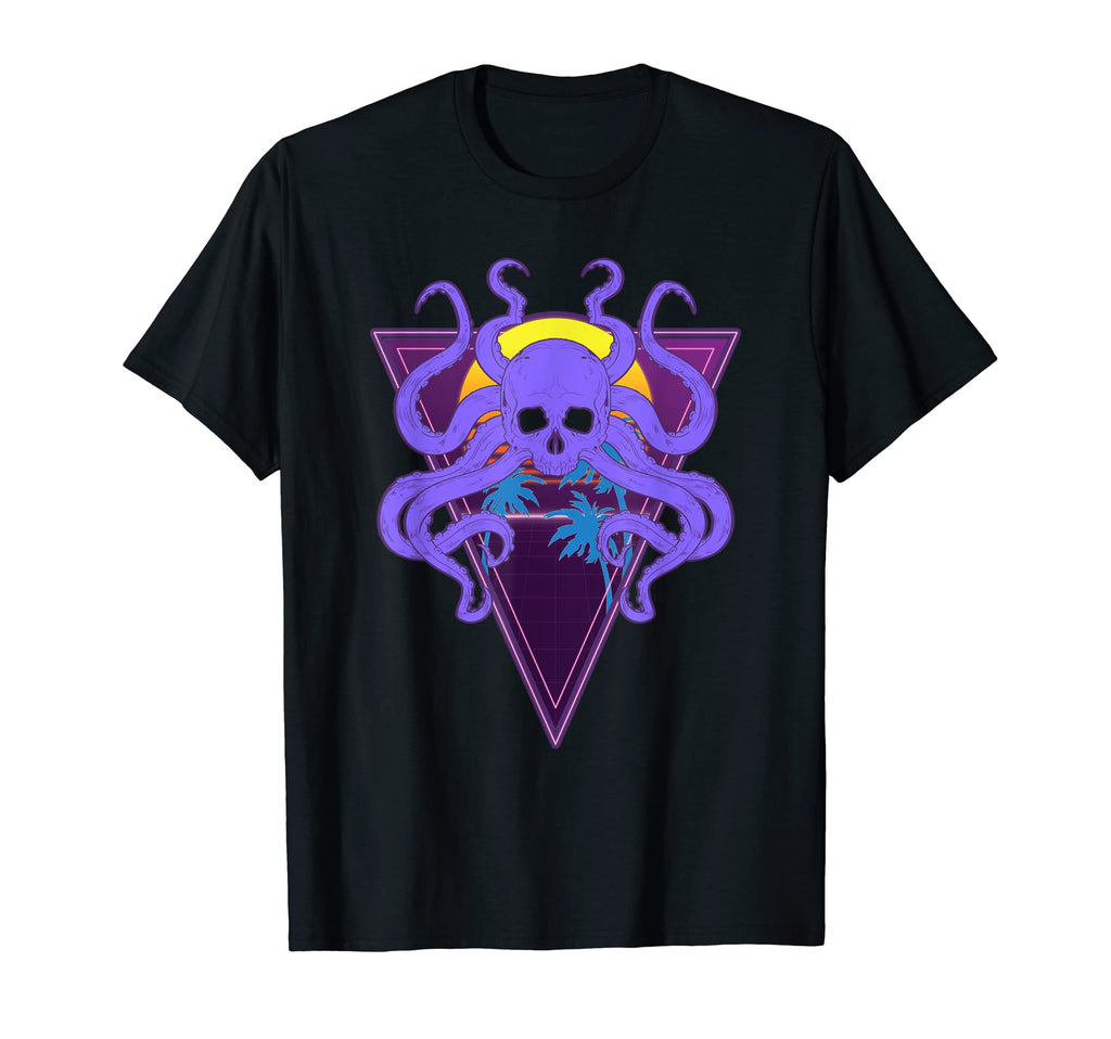 Sea Monster Skull Kraken 90S Synthwave T-Shirt - Graphic Print for Adults - T-Shirt, Sweatshirt, Hoodie