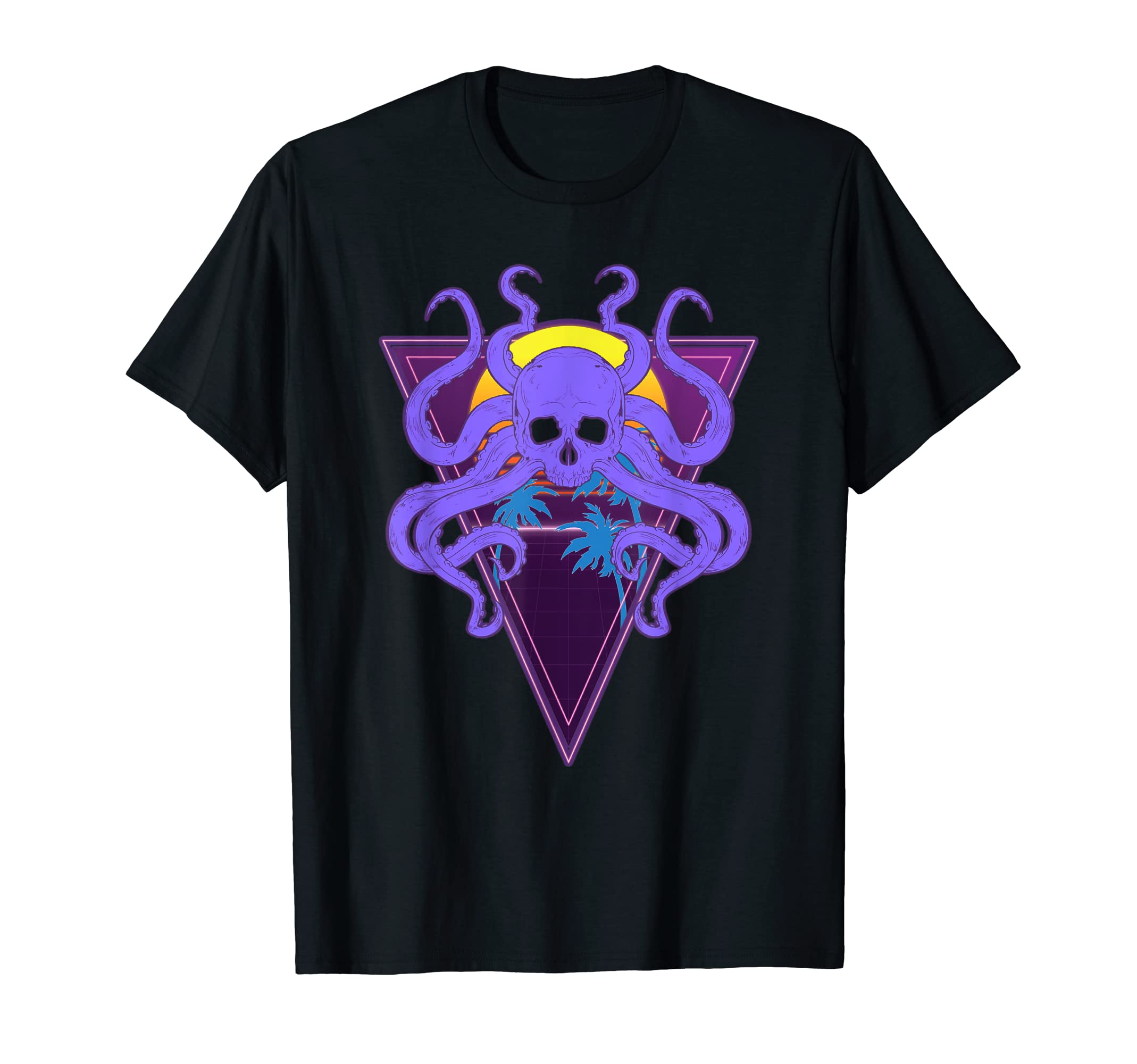 Sea Monster Skull Kraken 90S Synthwave T-Shirt - Graphic Print for Adults - T-Shirt, Sweatshirt, Hoodie
