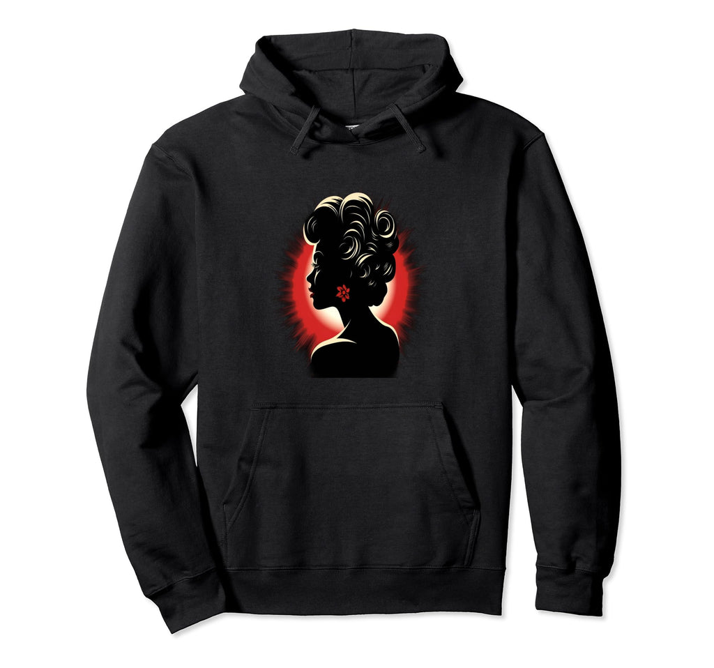 Pinup Hairstyle Silhouette Hoodie - Custom Art Print Men Women - T-Shirt, Sweatshirt, Hoodie