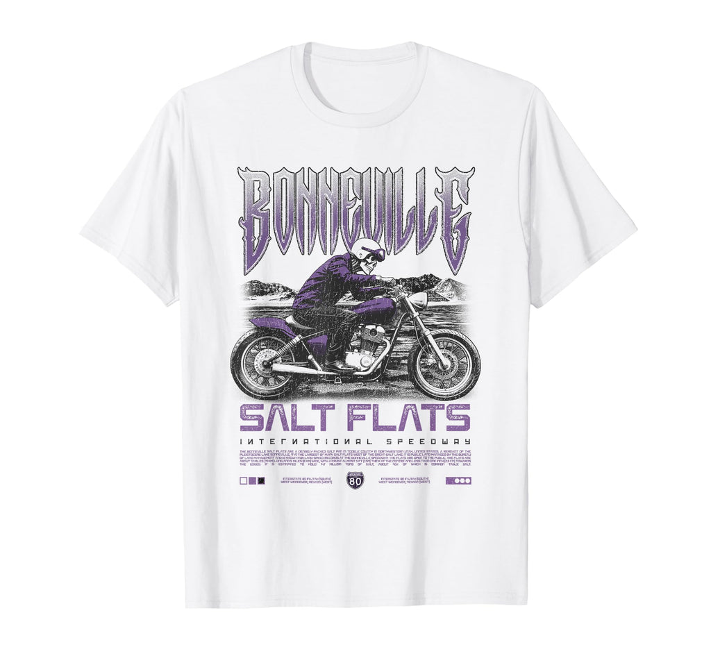 Bonneville Salt Flats Motorcycle T-Shirt - Novelty Apparel for Adults - T-Shirt, Sweatshirt, Hoodie