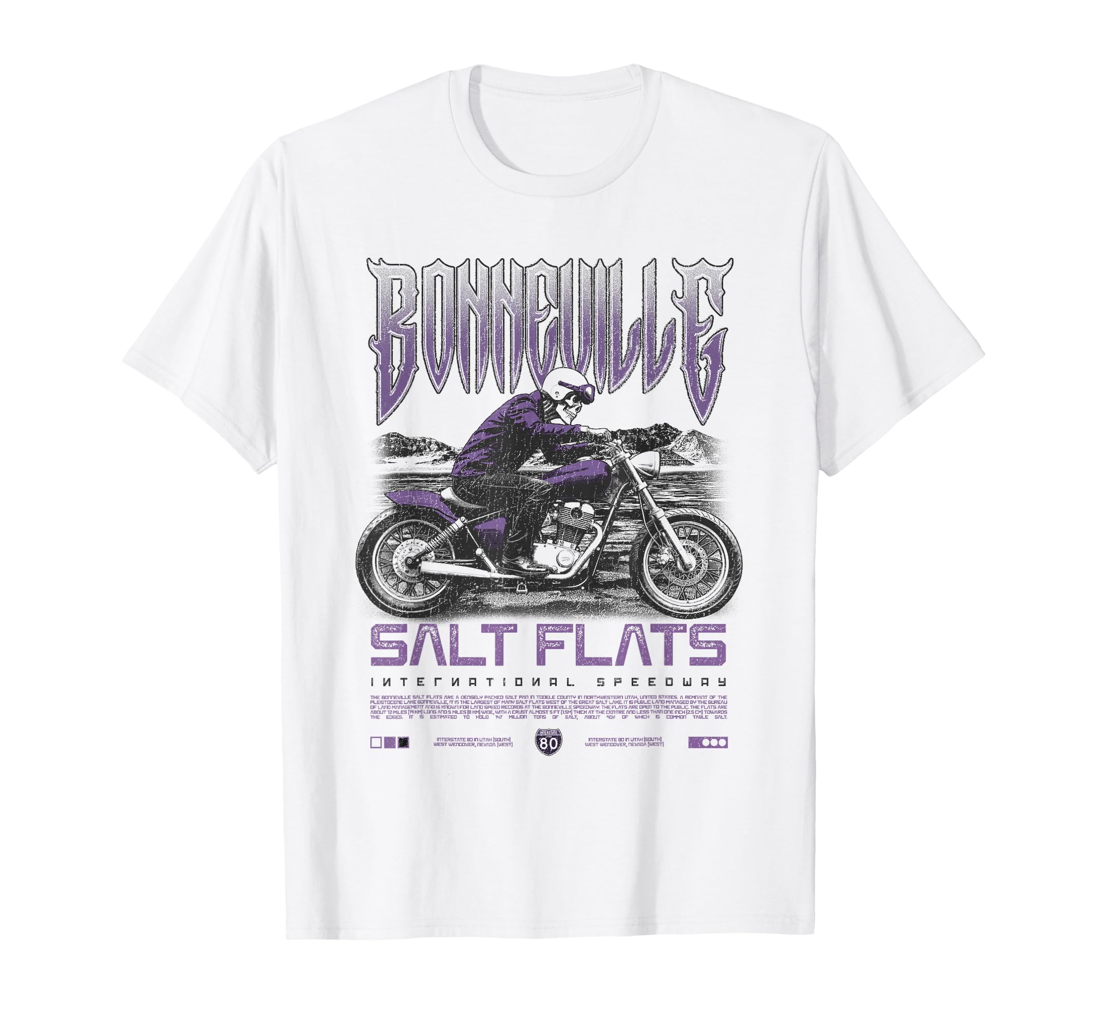 Bonneville Salt Flats Motorcycle T-Shirt - Novelty Apparel for Adults - T-Shirt, Sweatshirt, Hoodie