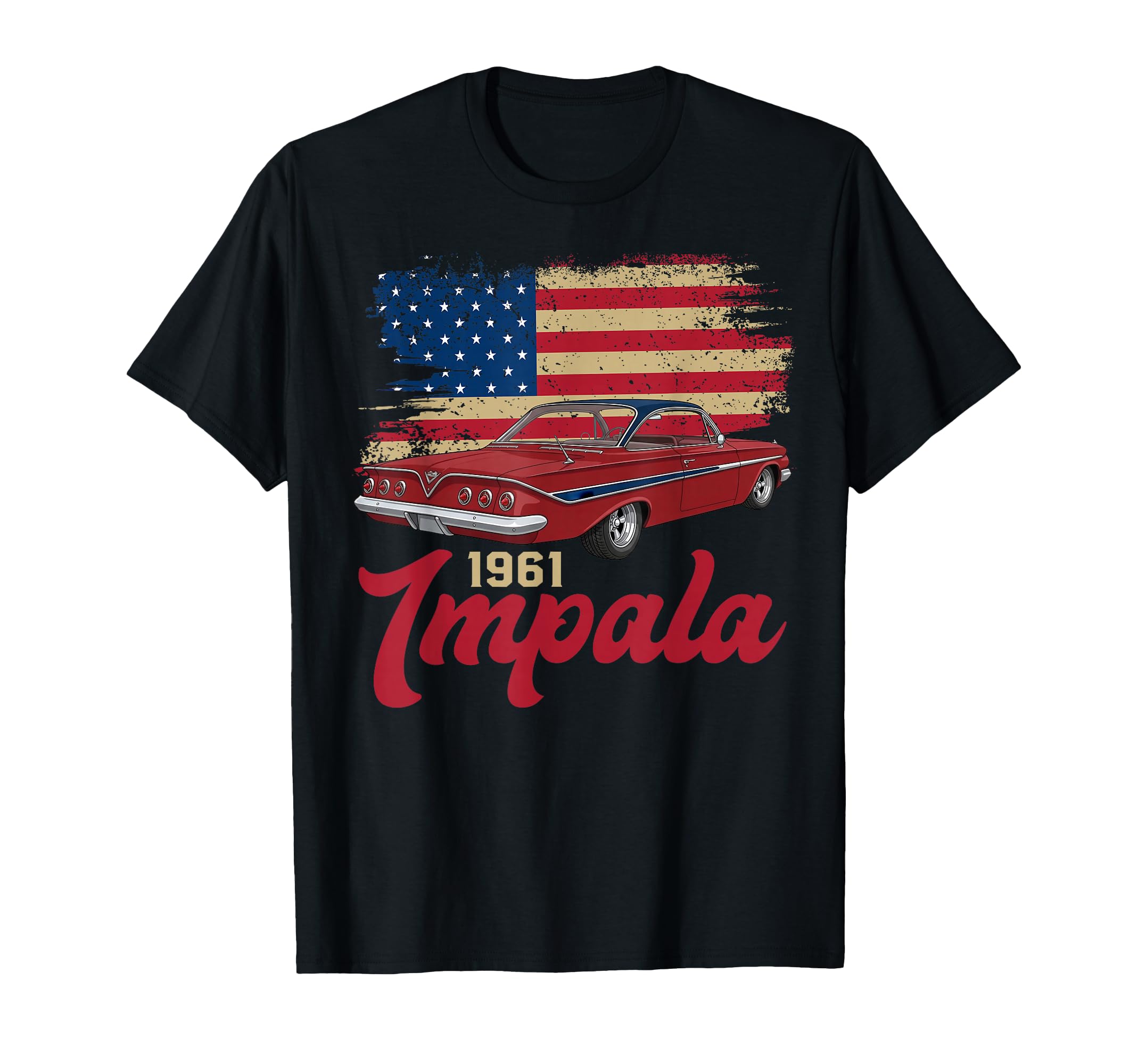 1961 61 Impala Old School Muscle Car T-Shirt - Custom Art Print Men Women - T-Shirt, Sweatshirt, Hoodie
