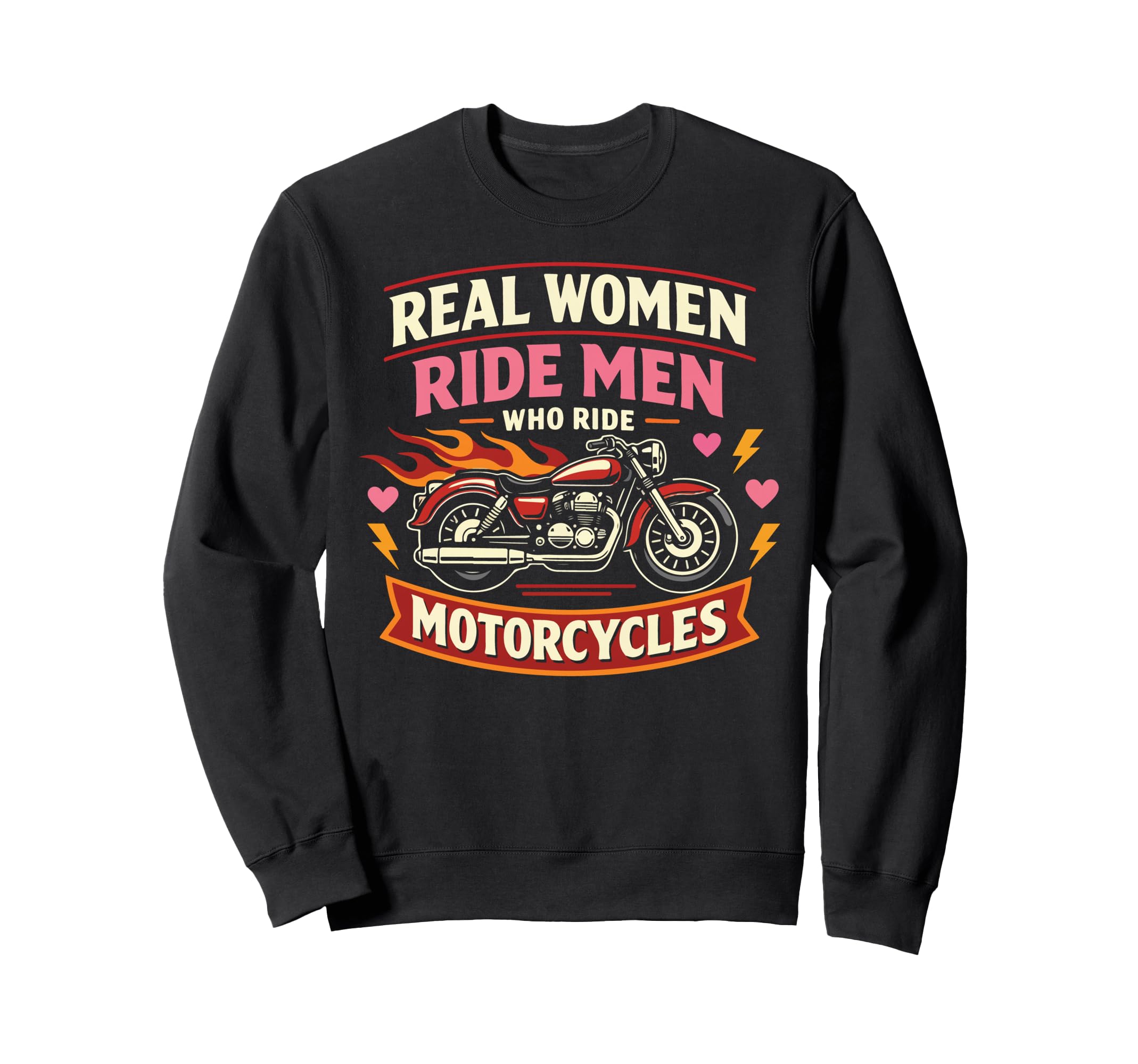 Motorcycle Biker Female Real Sweatshirt - Graphic Print Men Women - T-Shirt, Sweatshirt, Hoodie