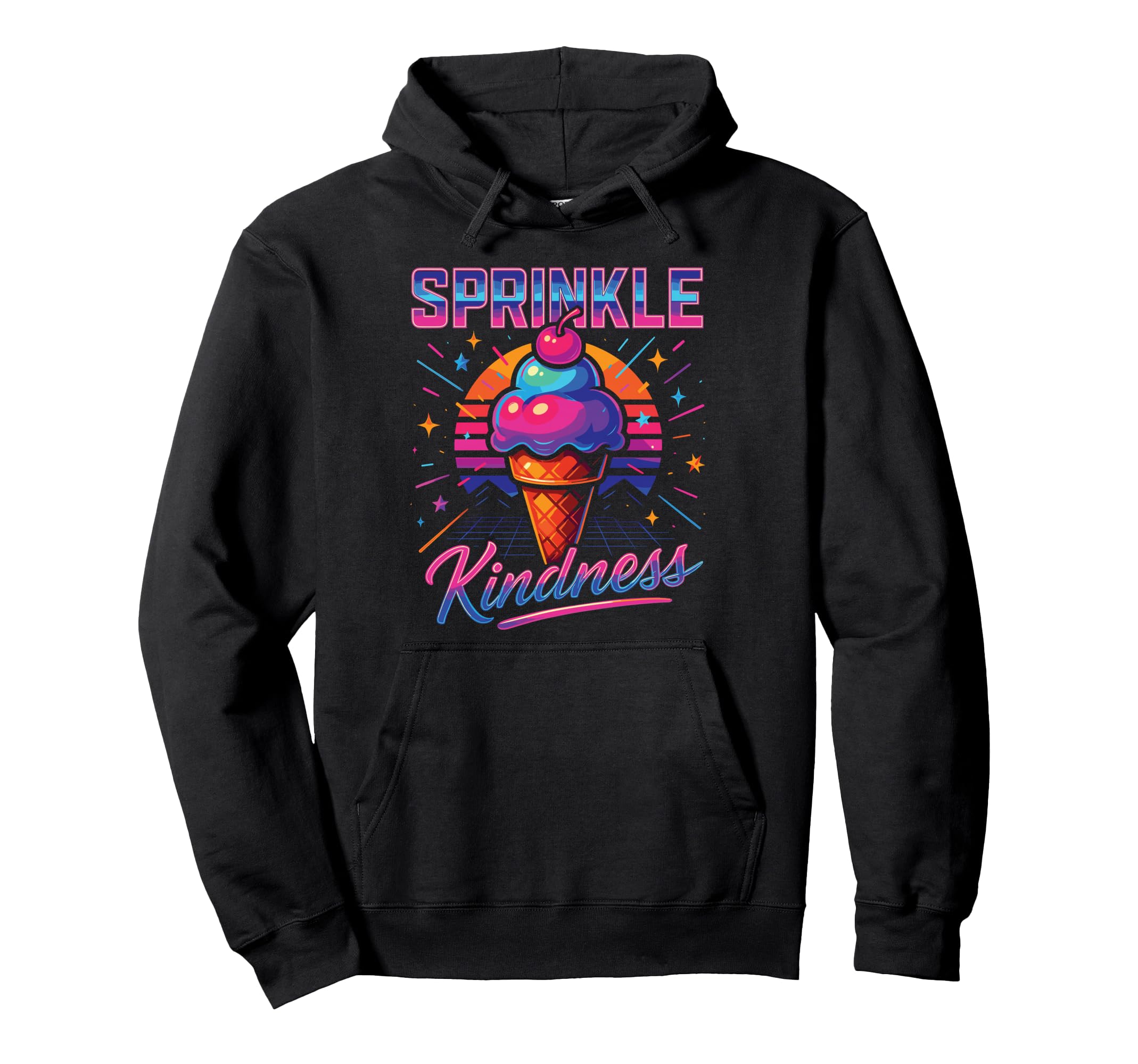 Sprinkle Kindness 80S Ice Cream Hoodie - Custom Art Print Men Women - T-Shirt, Sweatshirt, Hoodie