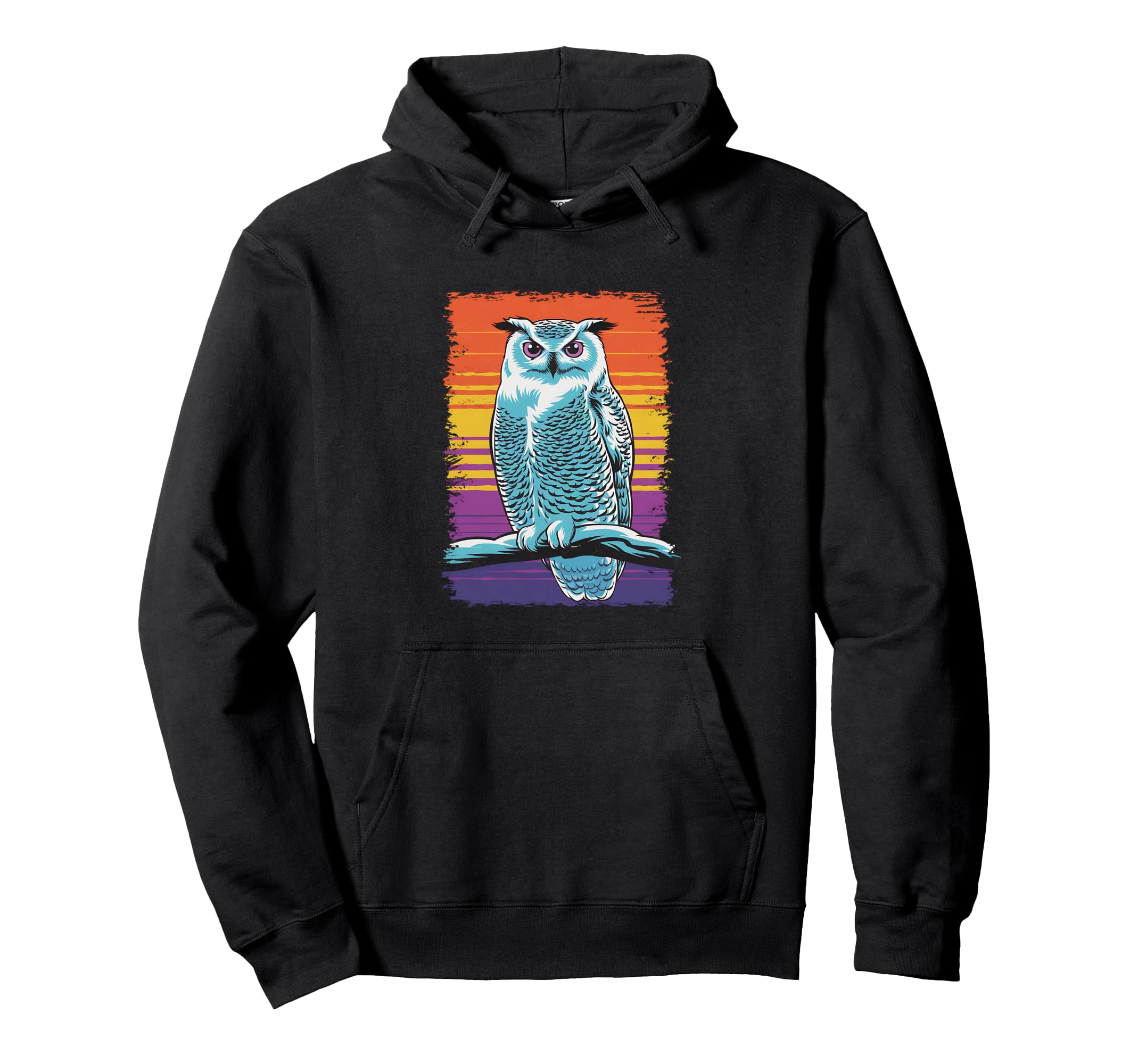 Owl Sunset Art Hoodie - Unique Graphic Men Women - T-Shirt, Sweatshirt, Hoodie