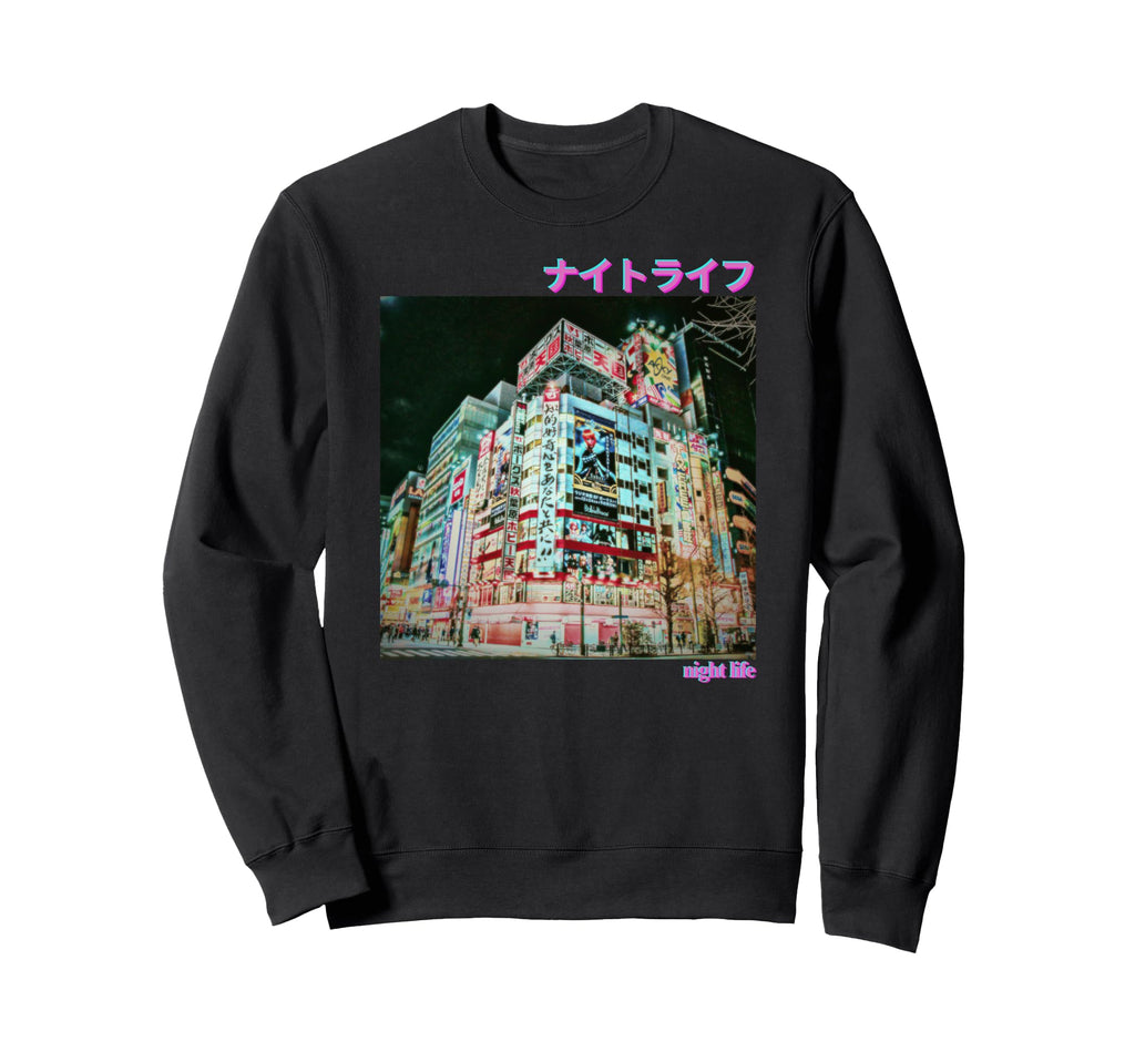 Japanese Streetwear Aesthetic Night Sweatshirt - Fun Novelty Design Unisex - T-Shirt, Sweatshirt, Hoodie