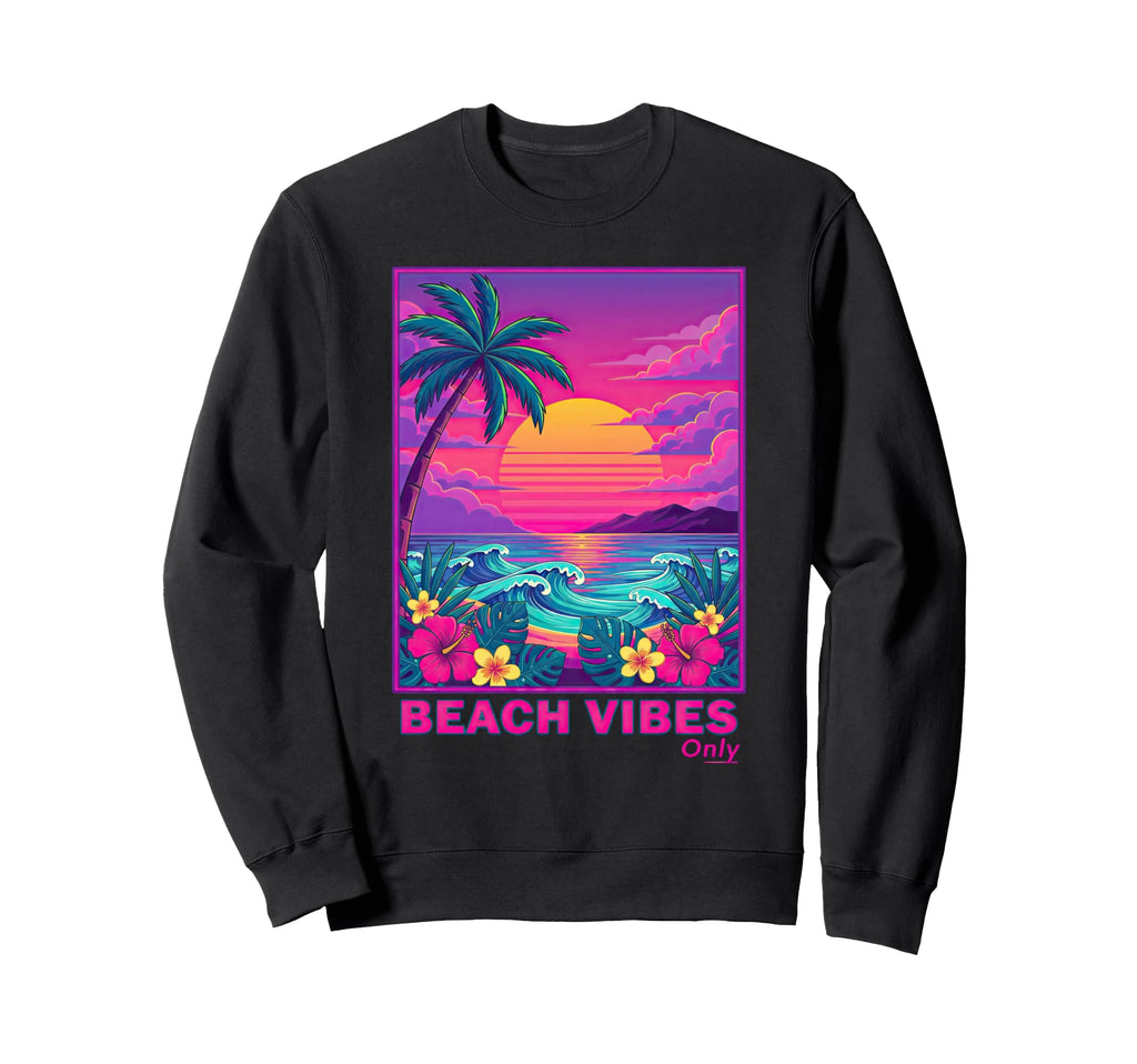 Salty Living Vaporwave Beach Sweatshirt - Casual Everyday Wear Unisex - T-Shirt, Sweatshirt, Hoodie