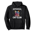 Antisocial Cat Club Introvert Cat Lover Hoodie - Trendy Graphic Men Women - T-Shirt, Sweatshirt, Hoodie