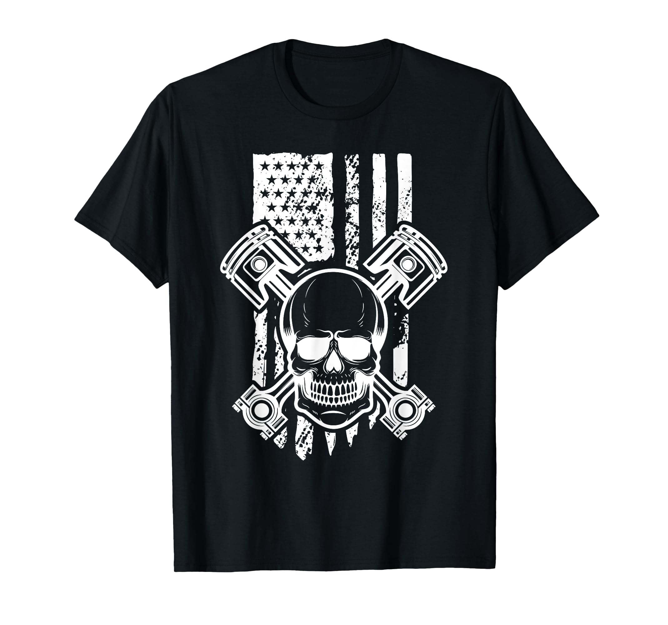 Us Flag American Motorcycle Biker T-Shirt - Custom Art Print Men Women - T-Shirt, Sweatshirt, Hoodie