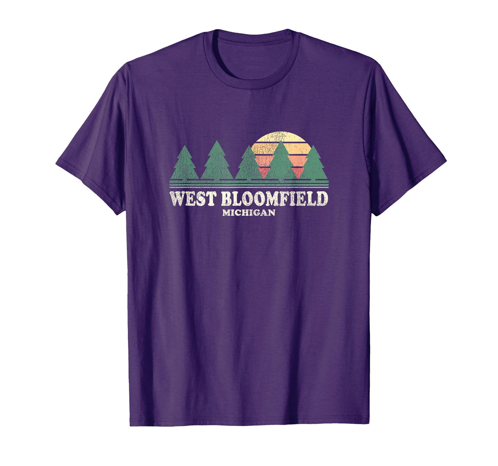 West Bloomfield Mi Throwback 70S T-Shirt - Aesthetic Graphic Unisex - T-Shirt, Sweatshirt, Hoodie