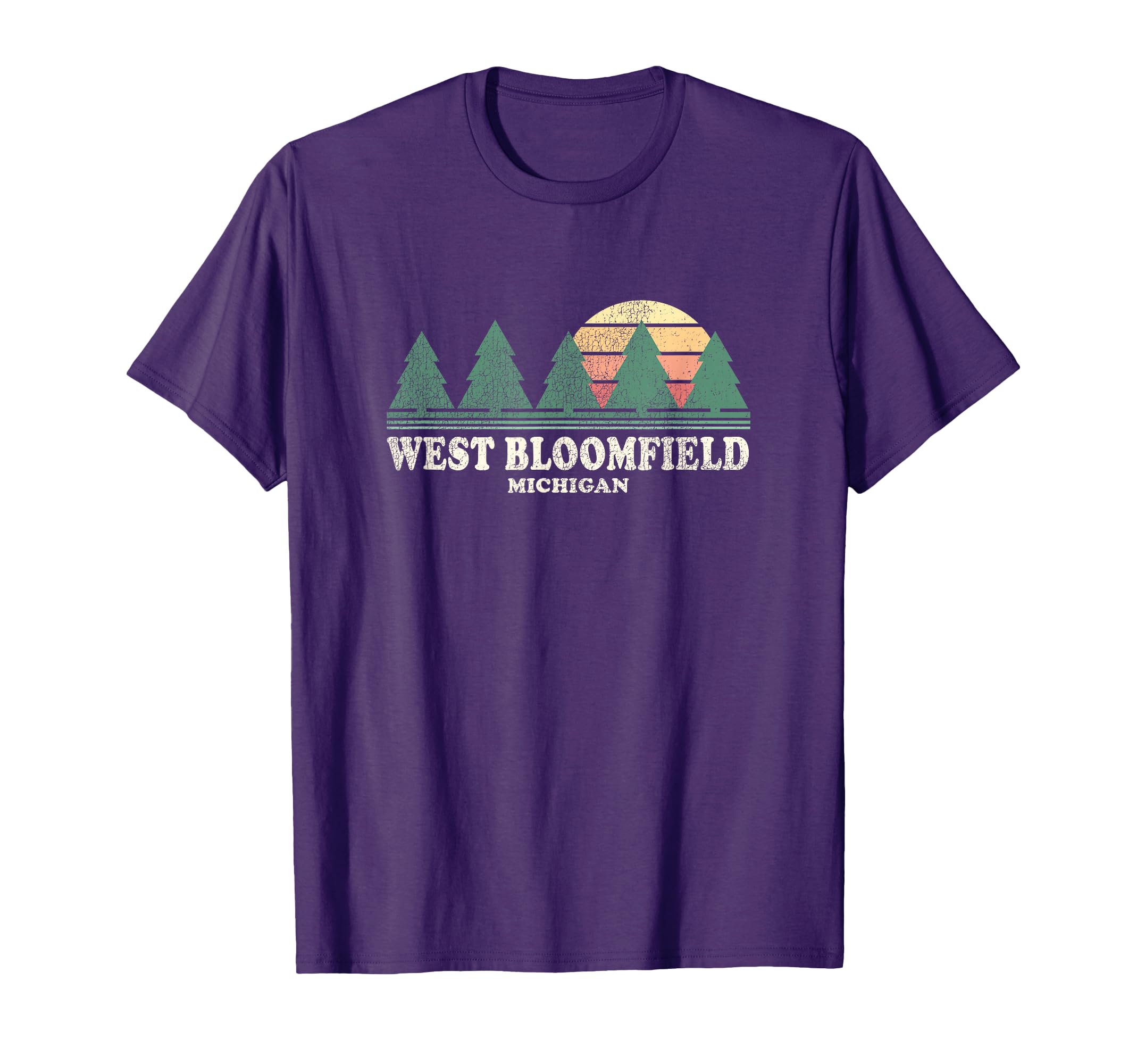 West Bloomfield Mi Throwback 70S T-Shirt - Aesthetic Graphic Unisex - T-Shirt, Sweatshirt, Hoodie