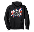 British Patriotic Motorcycle Skull Biker Hoodie - Minimalist Print Unisex - T-Shirt, Sweatshirt, Hoodie