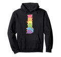 Lgbt Rainbow Gay Pride Flag Kawaii Cat Hoodie - Graphic Print for Adults - T-Shirt, Sweatshirt, Hoodie