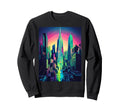 80S Inspired City Outrun Sunset Sweatshirt - Graphic Print for Adults - T-Shirt, Sweatshirt, Hoodie