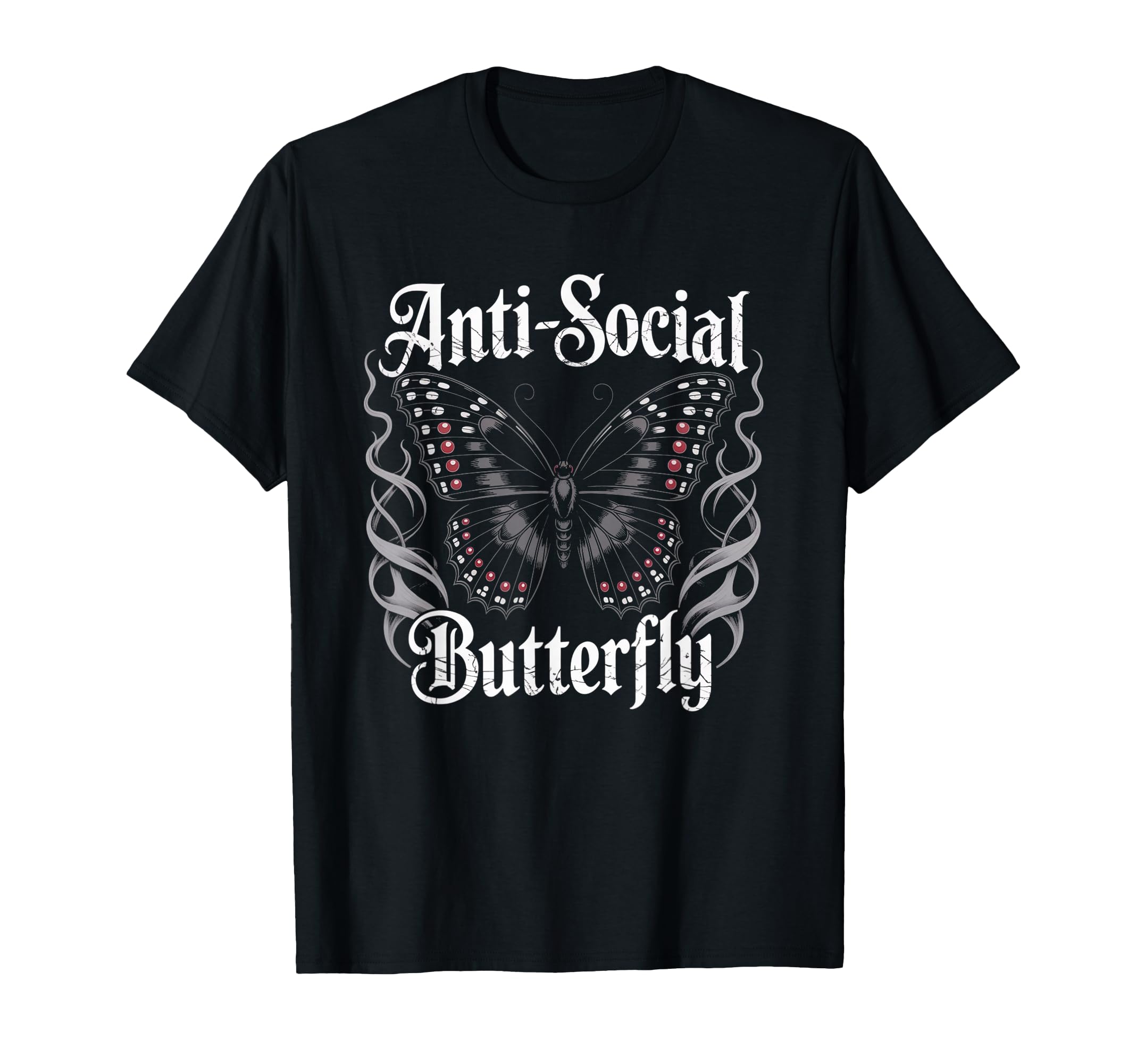 Antisocial Butterfly Gothic Bold T-Shirt - Graphic Print for Adults - T-Shirt, Sweatshirt, Hoodie
