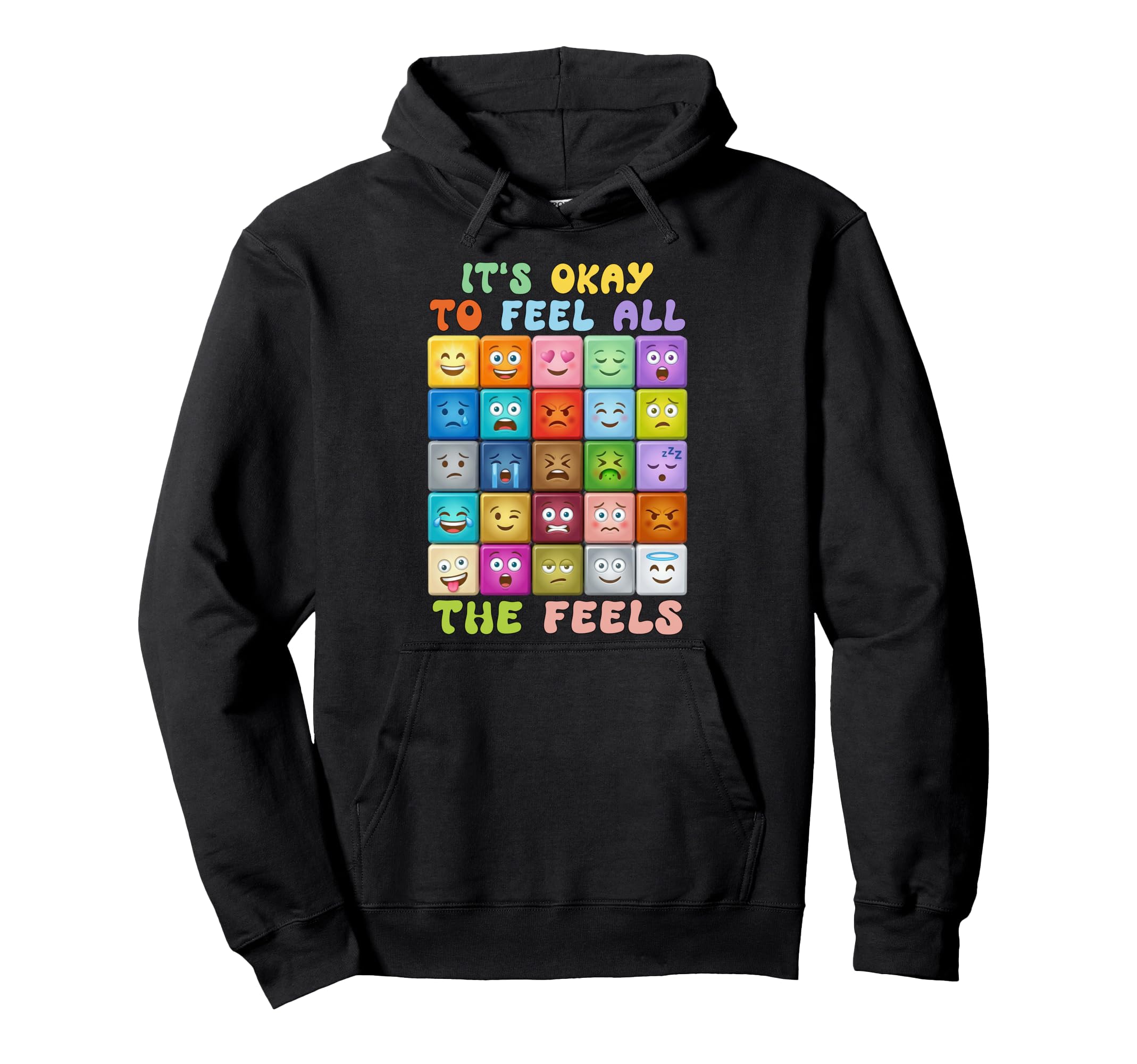 Its Okay To Feel All Feels Mental Hoodie - Minimalist Print for Adults - T-Shirt, Sweatshirt, Hoodie