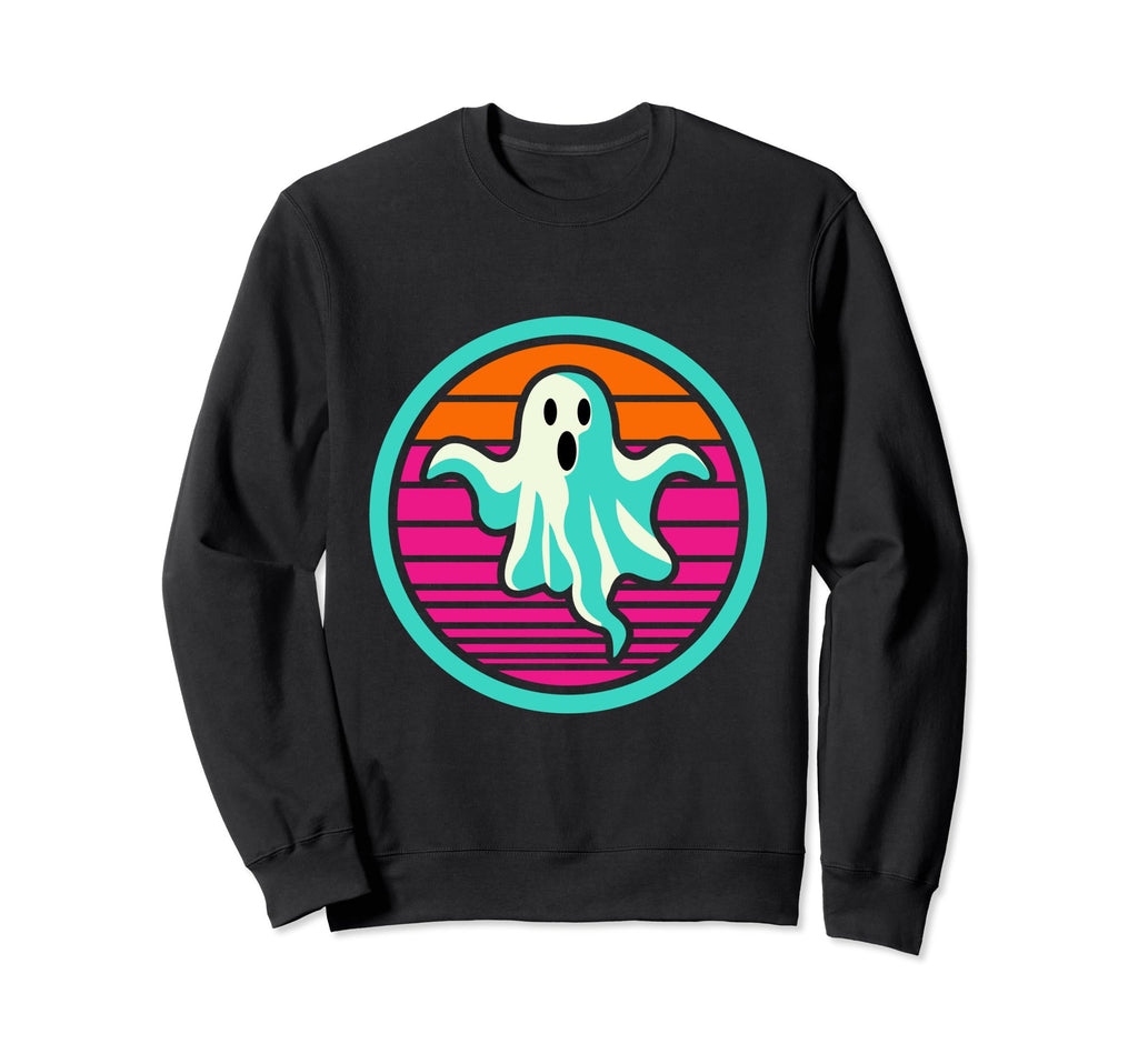 80S Ghost Halloween Retrowave Sweatshirt - Fun Novelty Design Unisex - T-Shirt, Sweatshirt, Hoodie