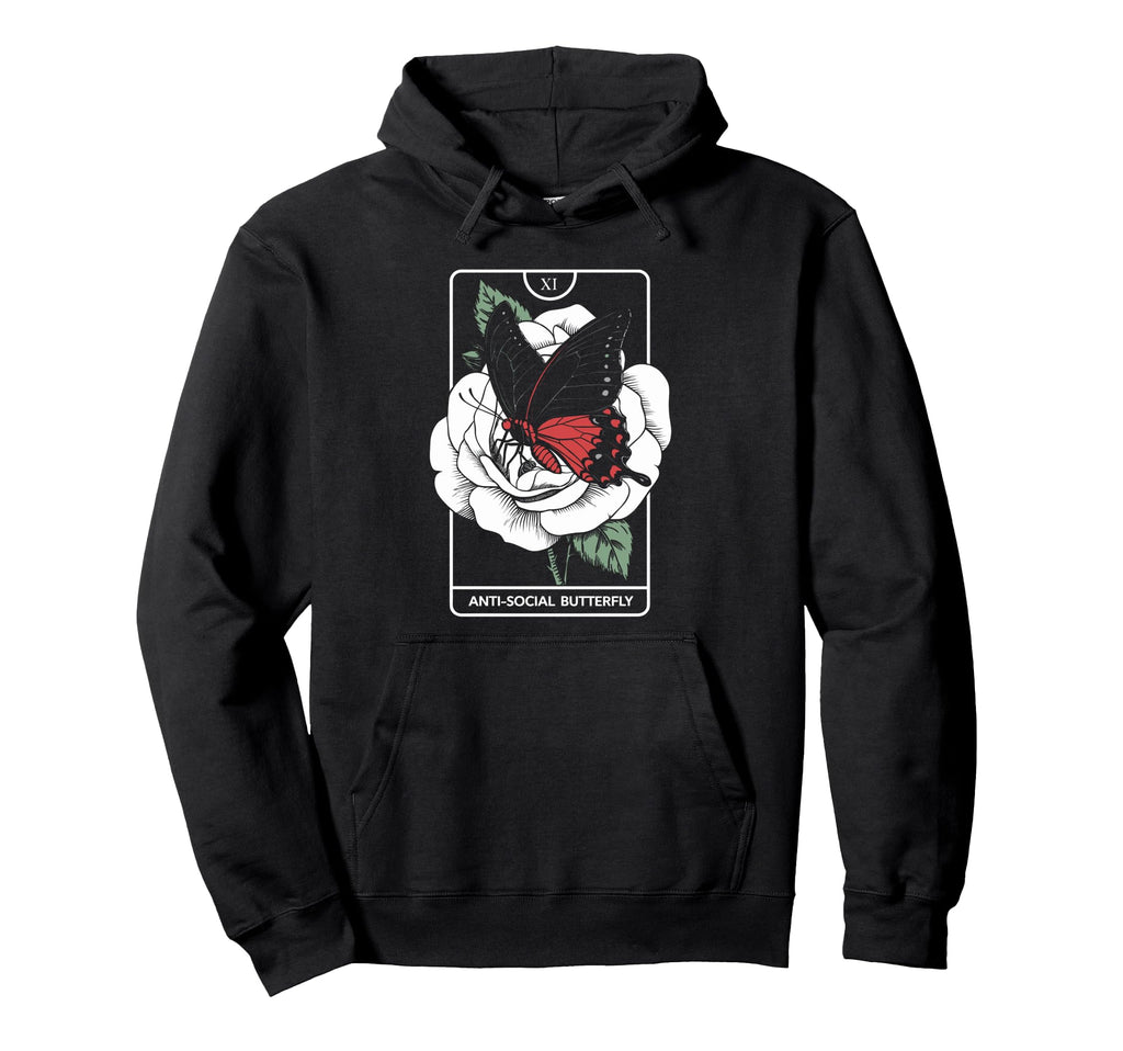 Anti Social Butterfly Gothic Tarot Hoodie - Custom Art Print Men Women - T-Shirt, Sweatshirt, Hoodie