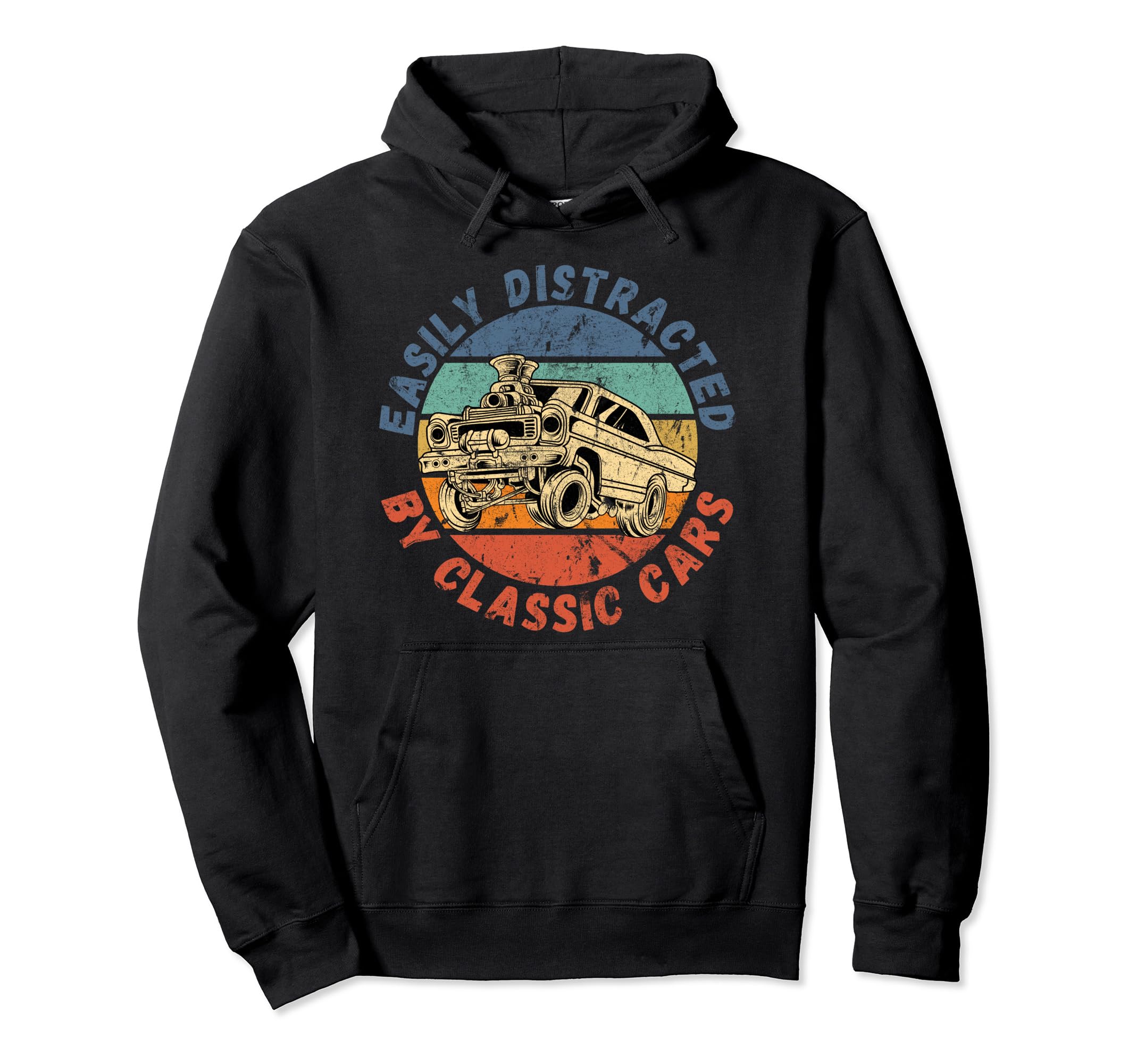 Easily Distracted Cars Funny Antique Hoodie - Trendy Graphic Men Women - T-Shirt, Sweatshirt, Hoodie