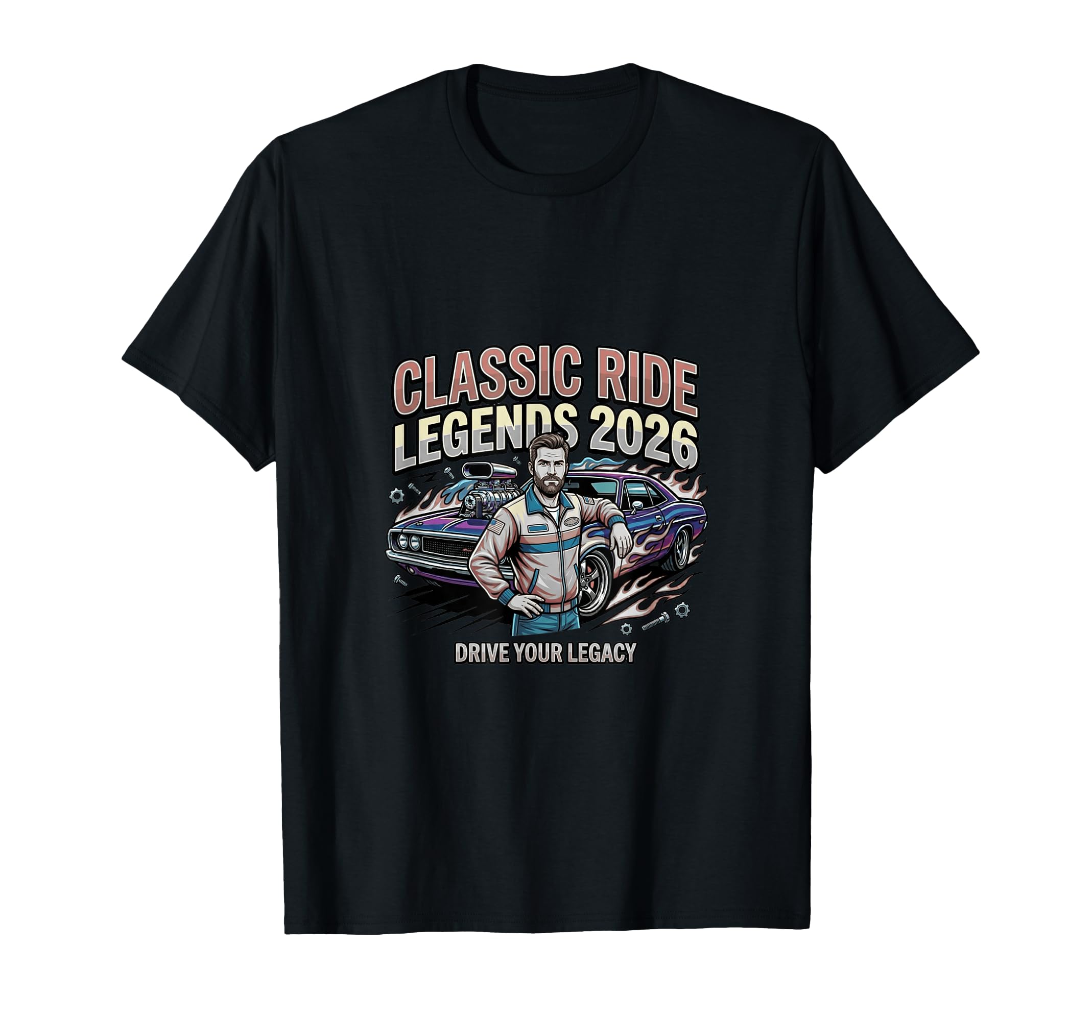 Ride Legends Muscle Car Heritage T-Shirt - Fun Novelty Design for Adults - T-Shirt, Sweatshirt, Hoodie