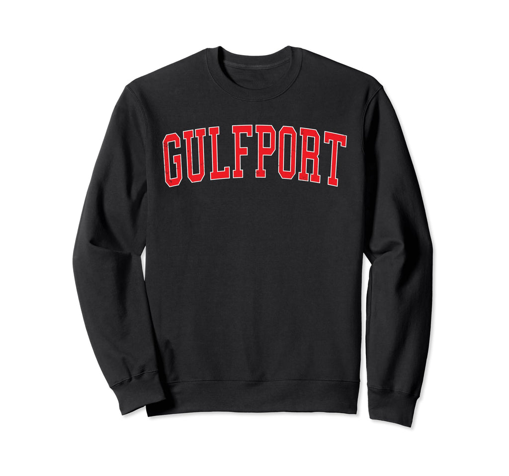 Gulfport Fl Distressed Red Varsity Sweatshirt - Graphic Print Unisex - T-Shirt, Sweatshirt, Hoodie