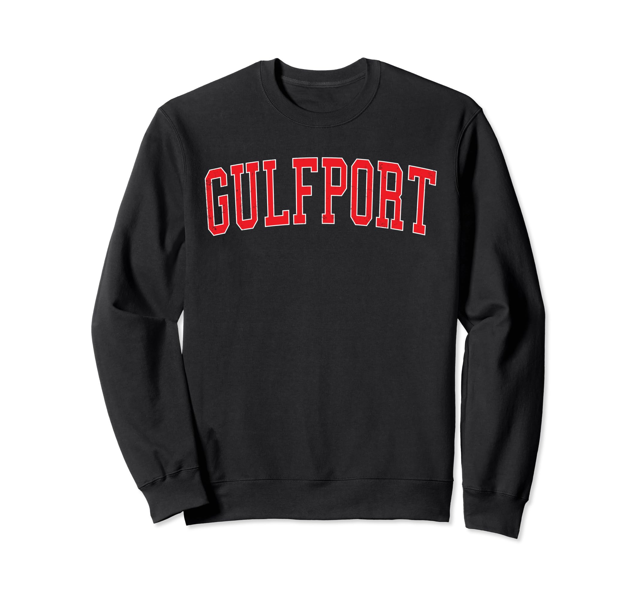Gulfport Fl Distressed Red Varsity Sweatshirt - Graphic Print Unisex - T-Shirt, Sweatshirt, Hoodie
